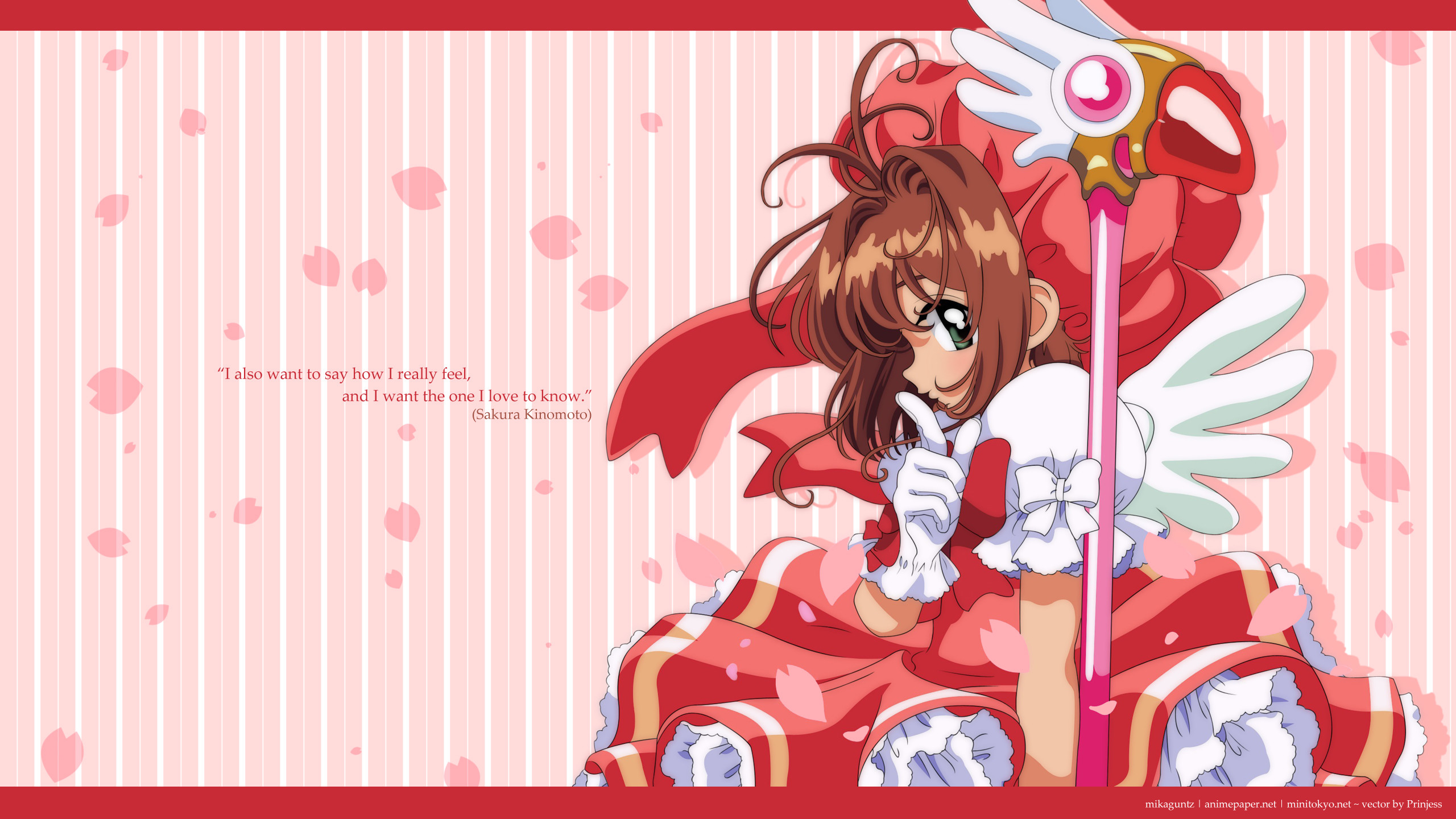 Sakura Kinomoto, Card Captor Sakura, Bacchetta magica, Rosa, 2K, wallpaper per computer
