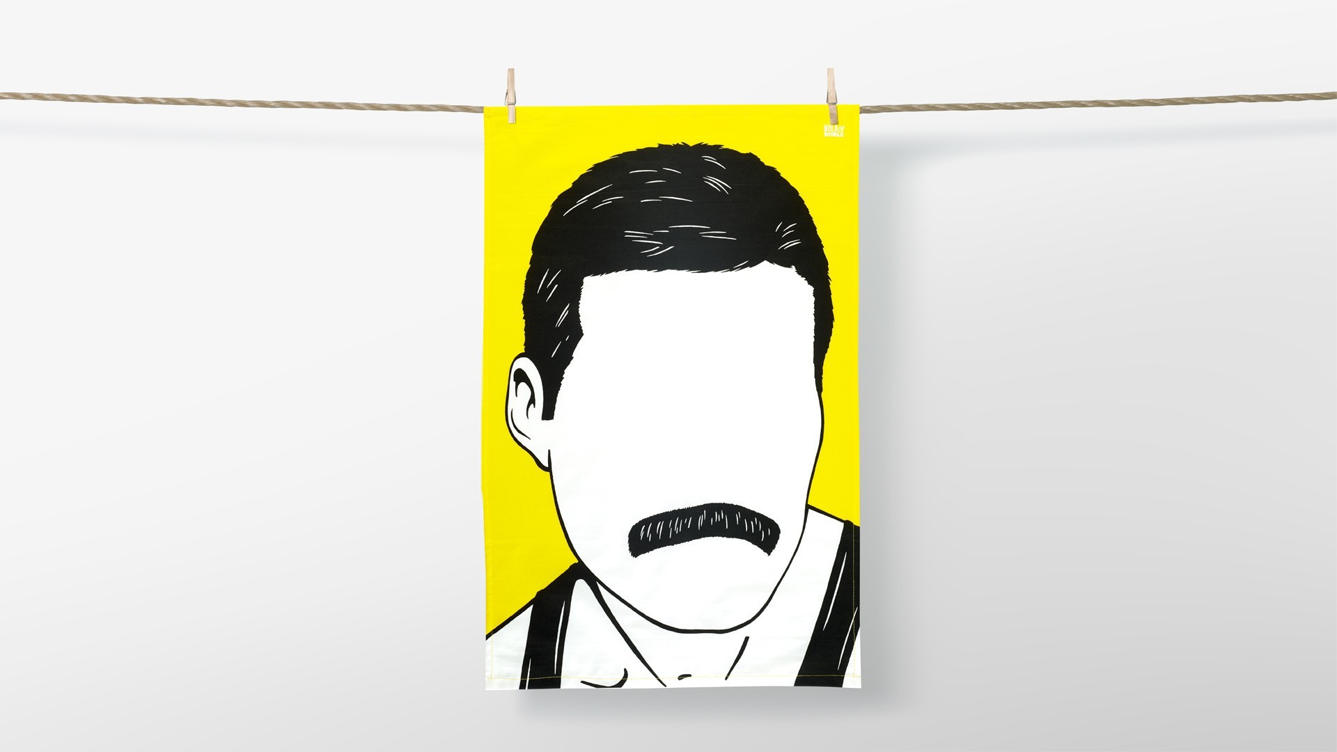 Freddie Mercury, Pop art, Poster, Giallo, Minimalismo, 16:9 Full HD, sfondo widescreen