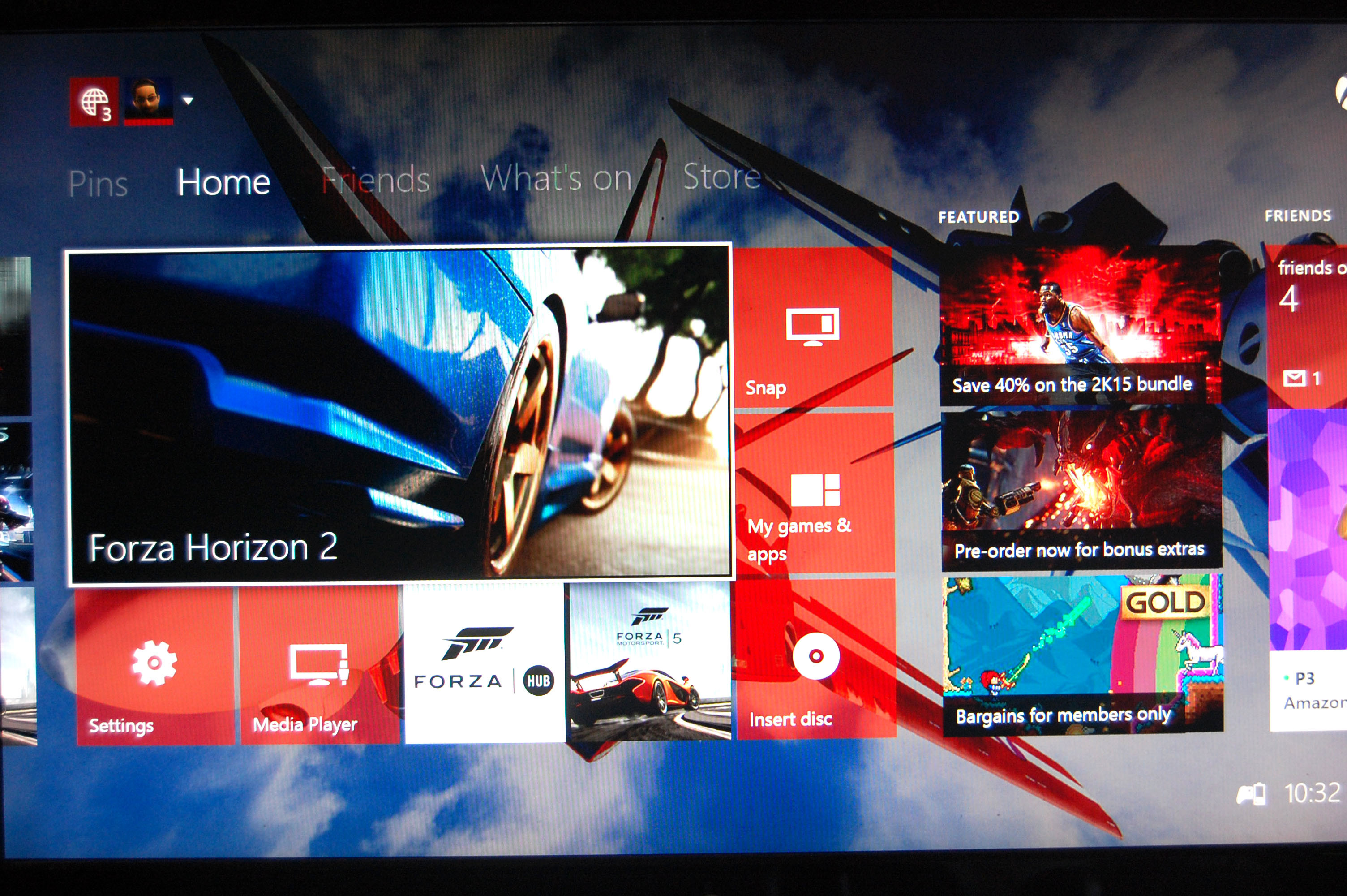Xbox One, Dashboard, Forza Horizon 2, Interfaccia, 2K, sfondo desktop