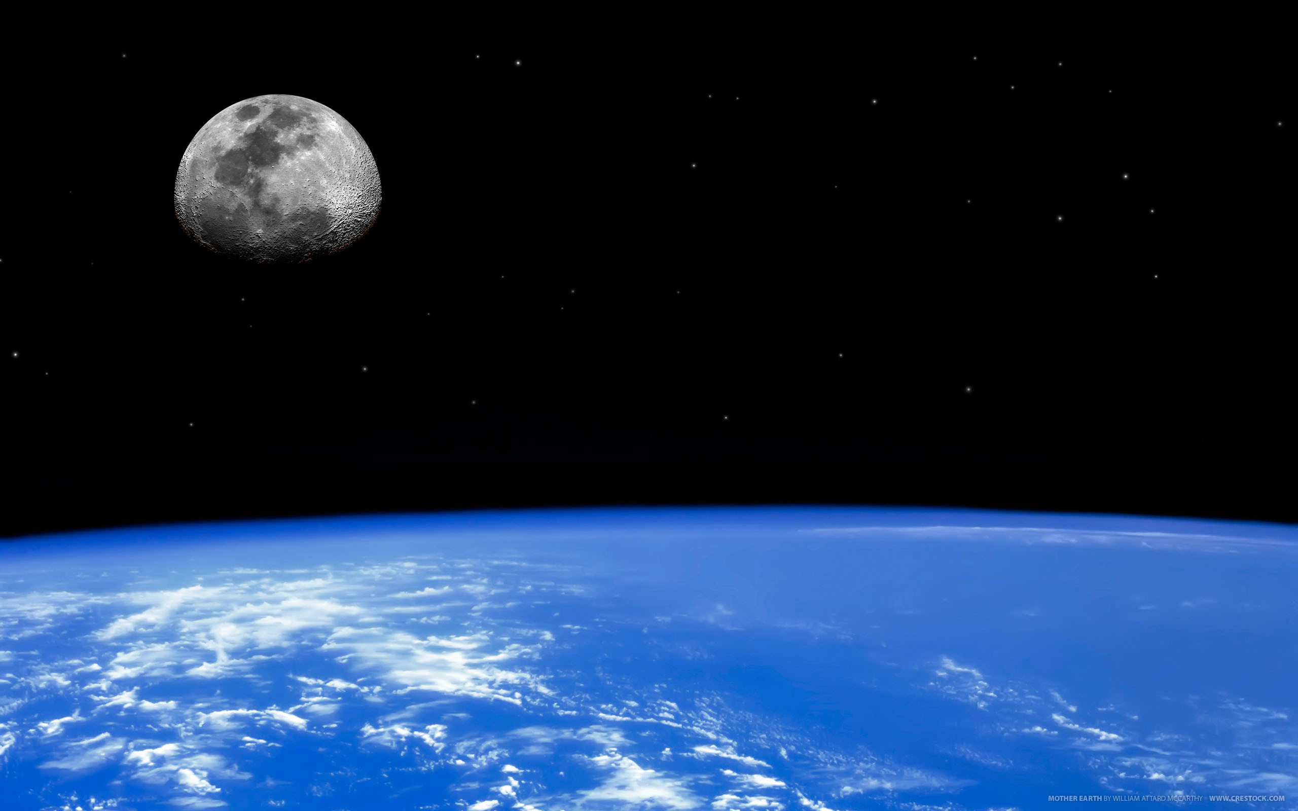 Luna, Terra, Orbita, Spazio, 2K, sfondo per PC