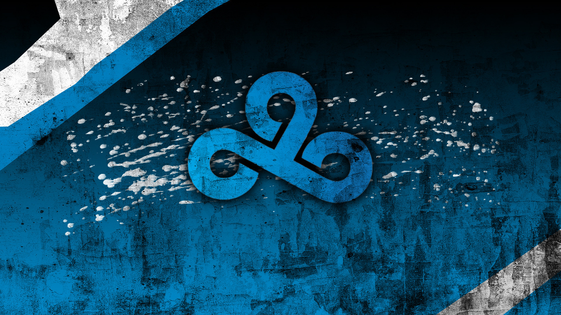 Cloud9, CS:GO, Logo, Blu, 16:9 Full HD, wallpaper widescreen