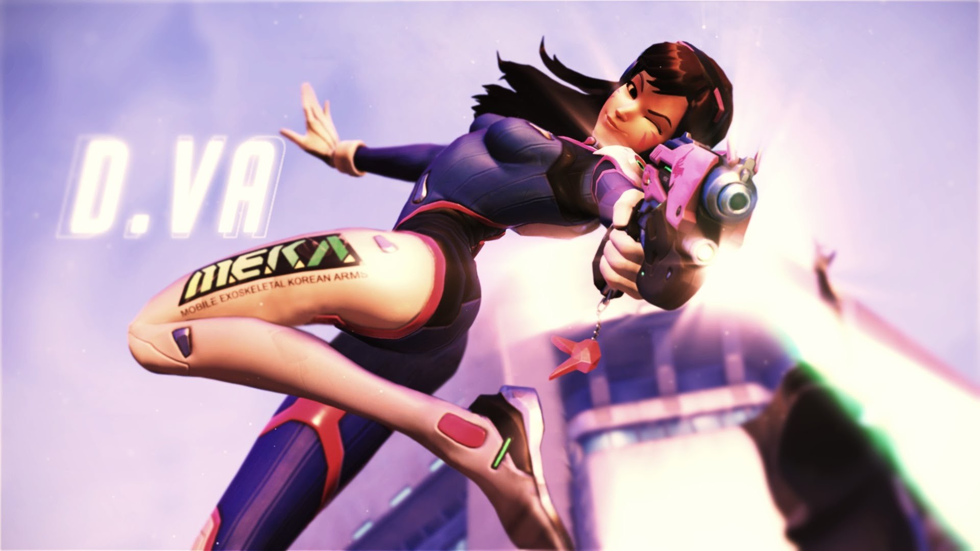 D.Va, Overwatch, MEKA, Pistola, Azione, Full HD, sfondo per portatile