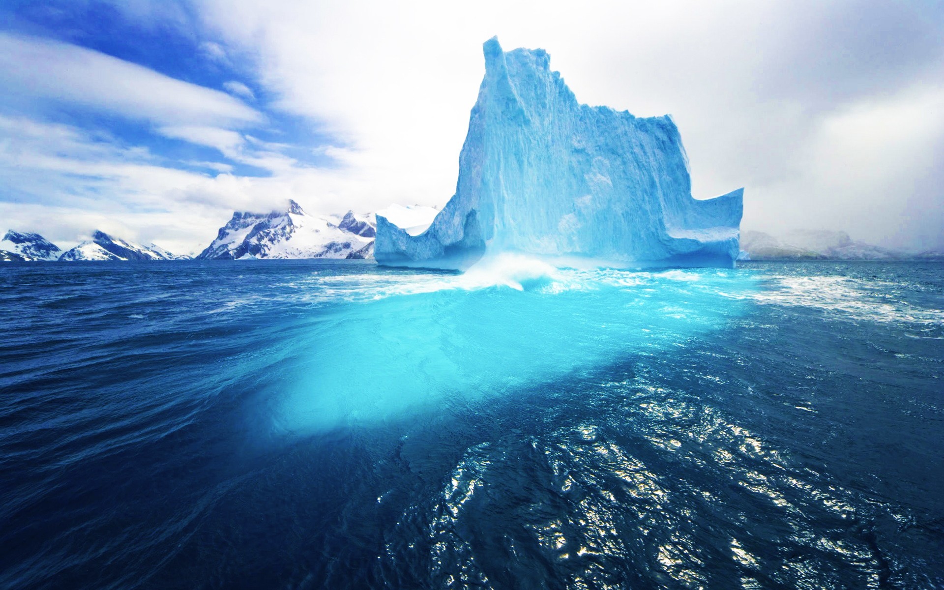 Iceberg, Oceano, Antartide, Ghiaccio sommerso, 1920x1200, sfondo per PC
