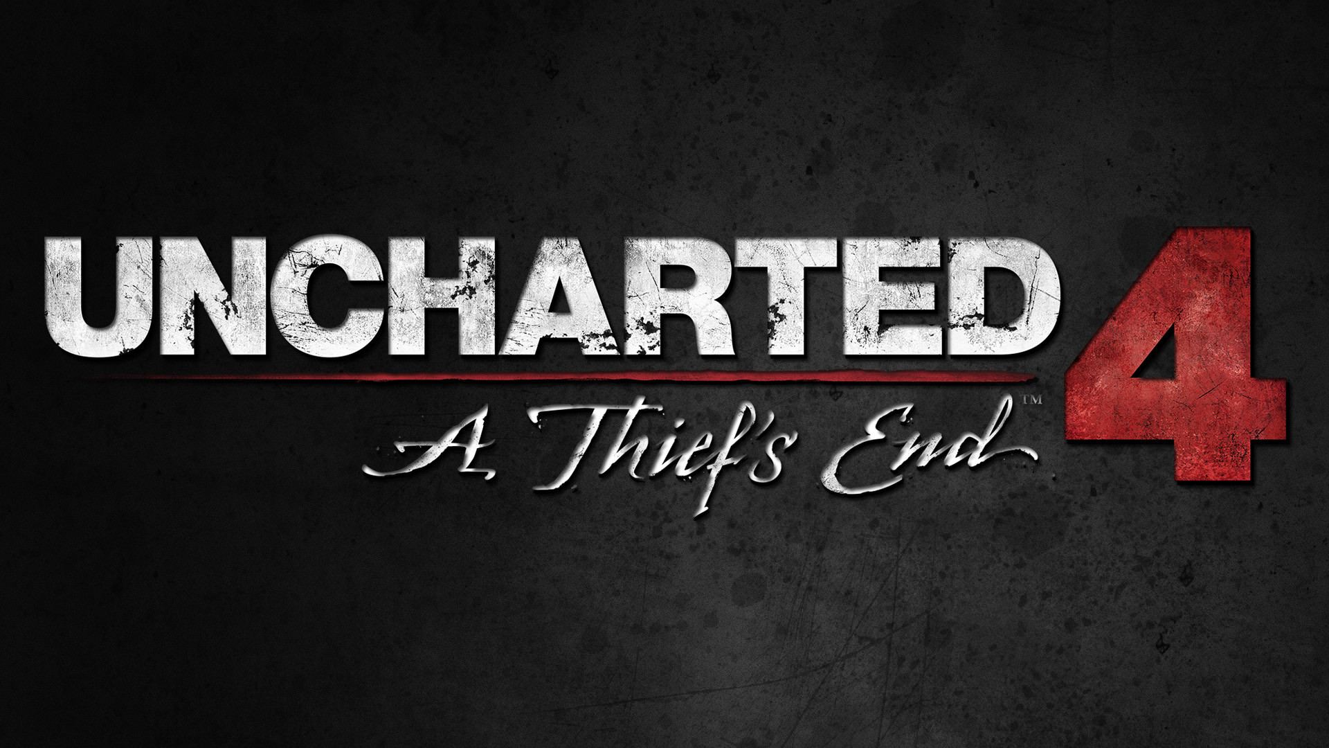 Uncharted 4: Fine di un ladro, Uncharted 4: A Thief's End, Logo, Sfondo nero, wallpaper Full HD