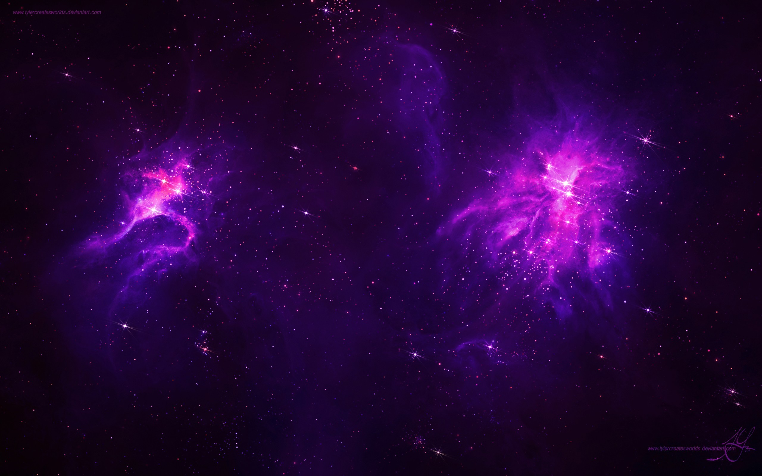 Nebulosa, Viola, Stelle, 2560x1600, wallpaper desktop