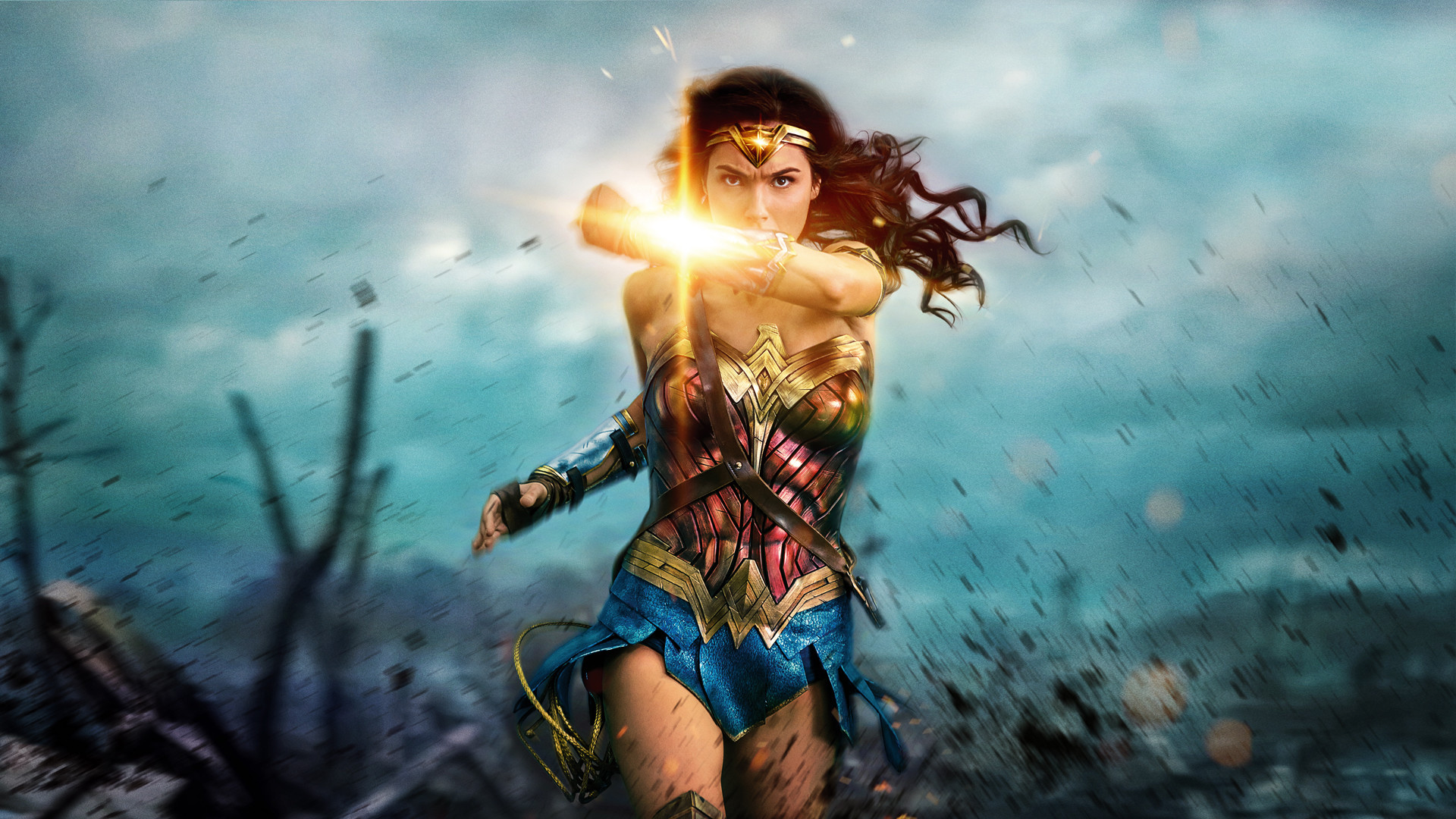 Wonder Woman, Gal Gadot, Bracciali, Campo di battaglia, Full HD, sfondo desktop