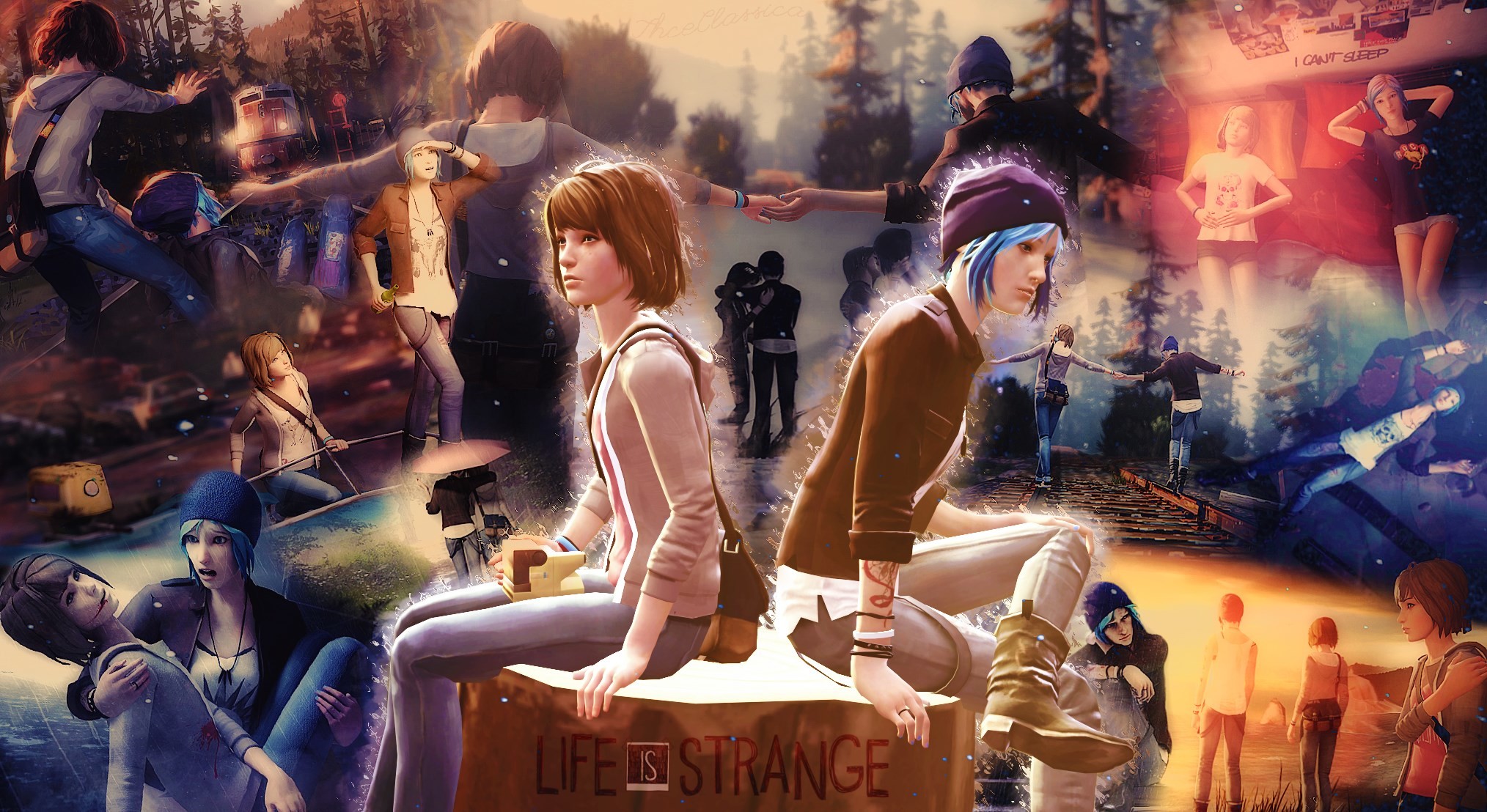 Max Caulfield, Chloe Price, Life is Strange, Collage, Logo, Full HD, sfondo per PC e portatile