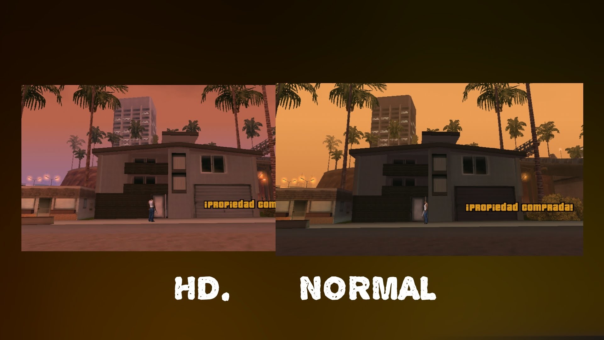 GTA San Andreas, HD vs normale, Mod grafica, Palme, 1920x1080, sfondo per PC