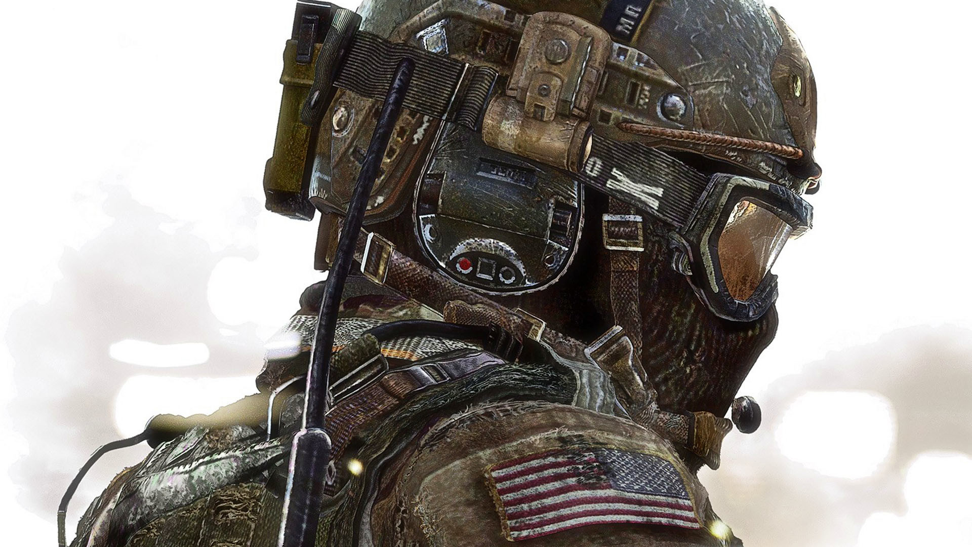 Call of Duty: Modern Warfare 3, Soldato, Elmetto, Bandiera americana, Primo piano, immagine di sfondo