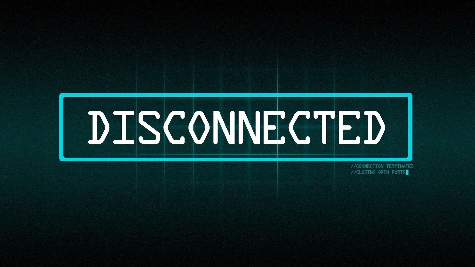 Disconnected, Scritta, Verde acqua, 1920x1080, sfondo per PC