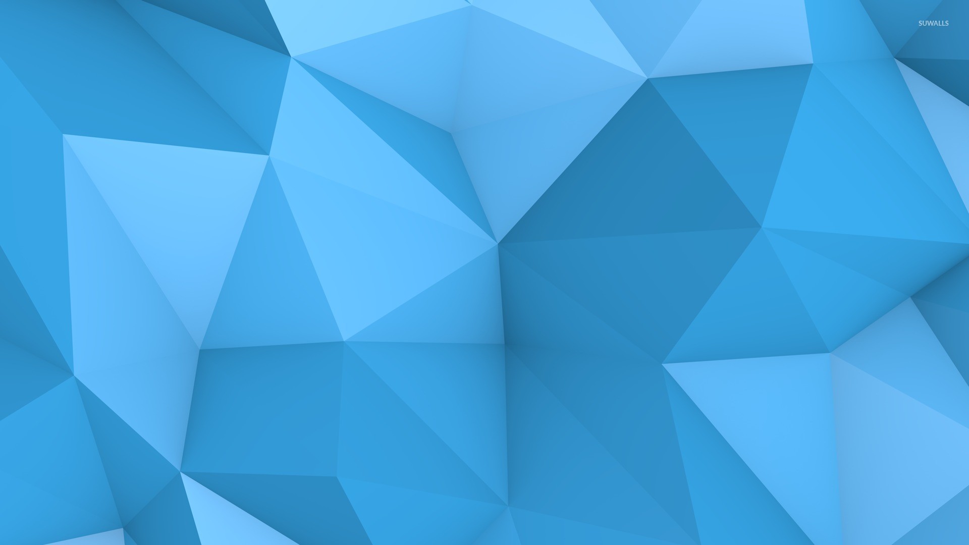 Low poly, Azzurro, Minimalista, Full HD, sfondo Windows 11