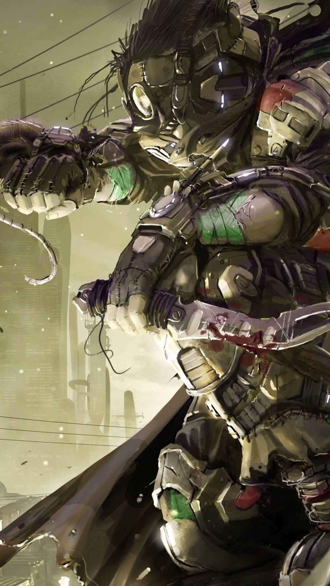 Guerriero, Armatura, Fantasy, Arte digitale, Full HD, sfondo per iPhone e Android