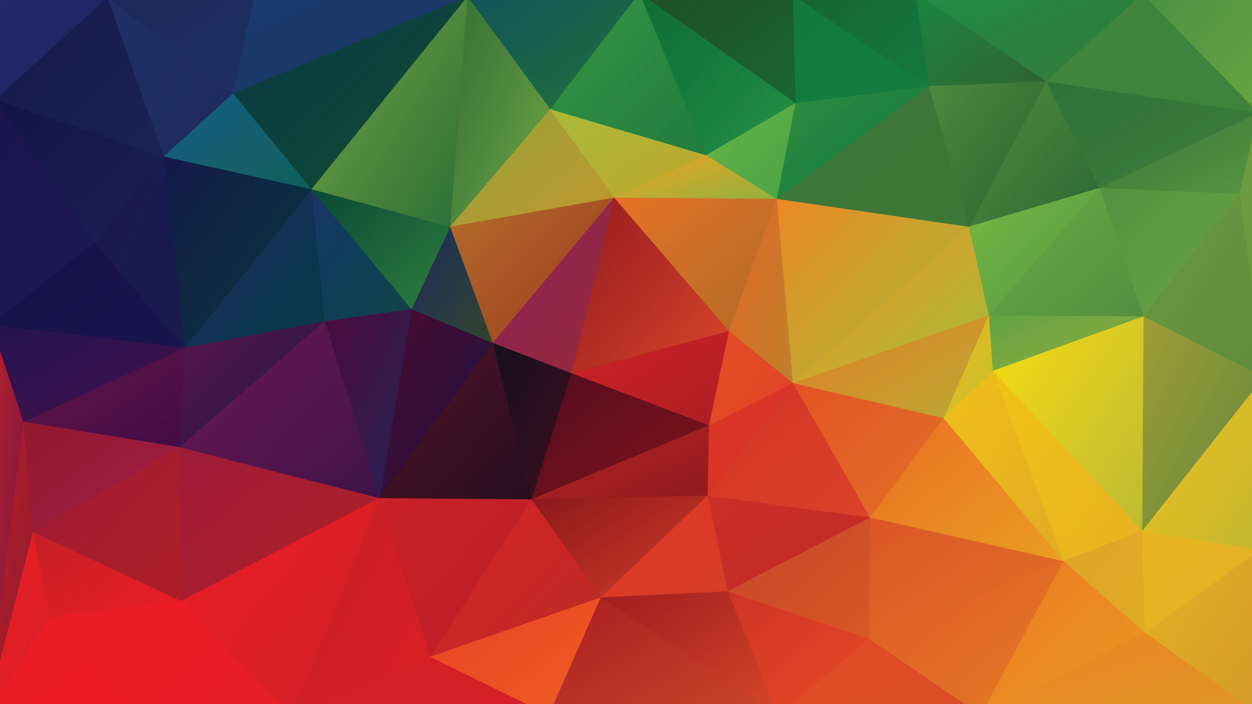 Low poly, Poligoni, Colori arcobaleno, 2K 1440p, sfondo desktop
