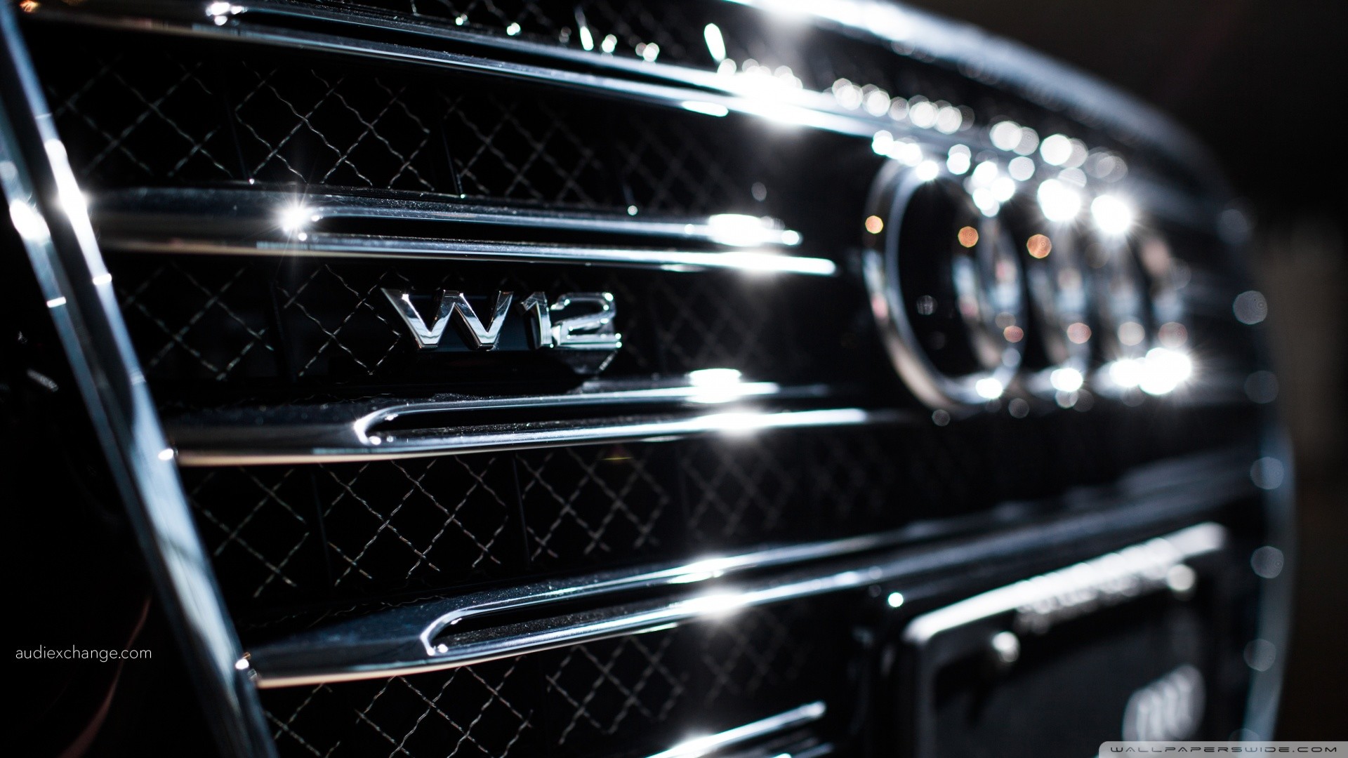 Audi W12, Logo Audi, Griglia, Macro, Full HD, sfondo per portatile