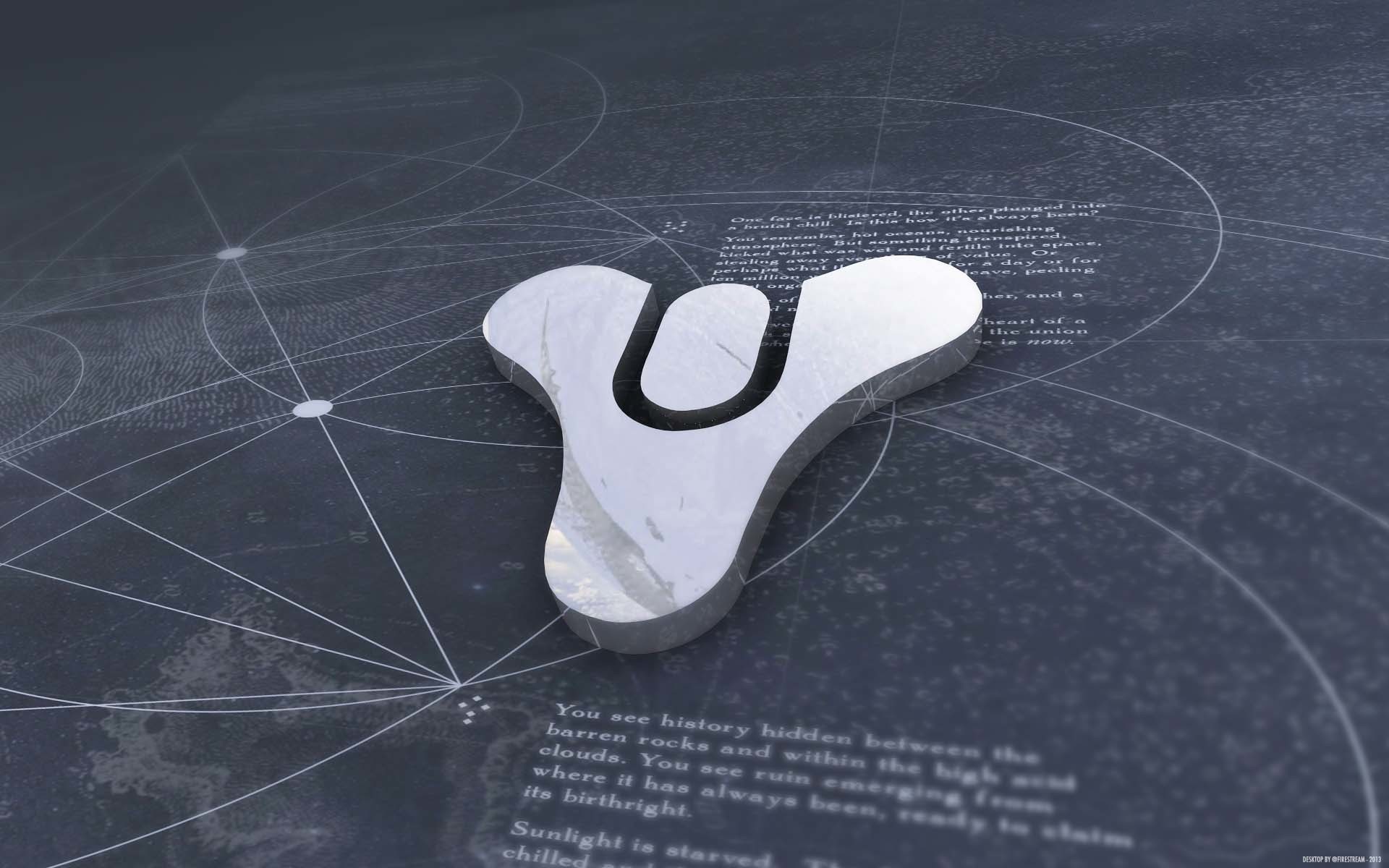 Destiny, Logo, Mappa stellare, Grigio, 1920x1200, sfondo per PC