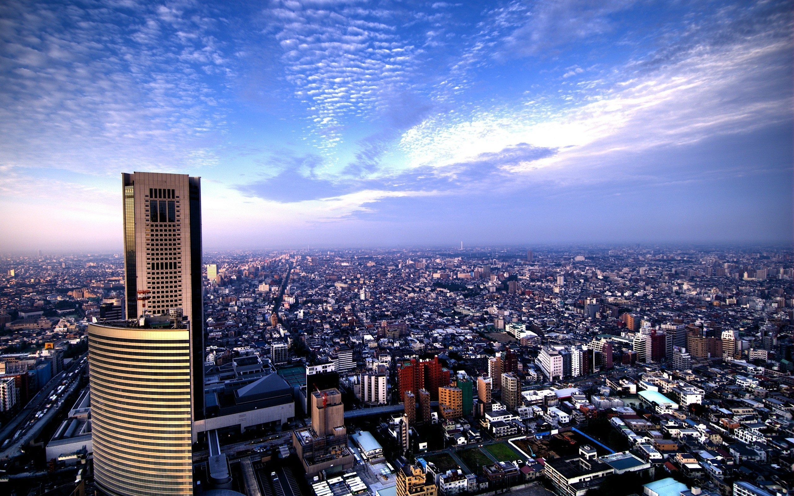 Tokyo, Grattacielo, Panorama urbano, Cielo al tramonto, 2K, wallpaper per PC