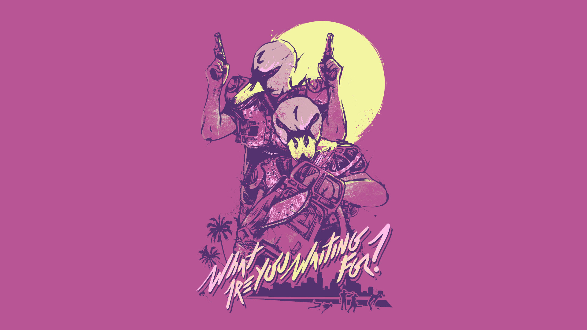 Hotline Miami, Maschera, What Are You Waiting For?, Viola, Full HD, sfondo per portatile