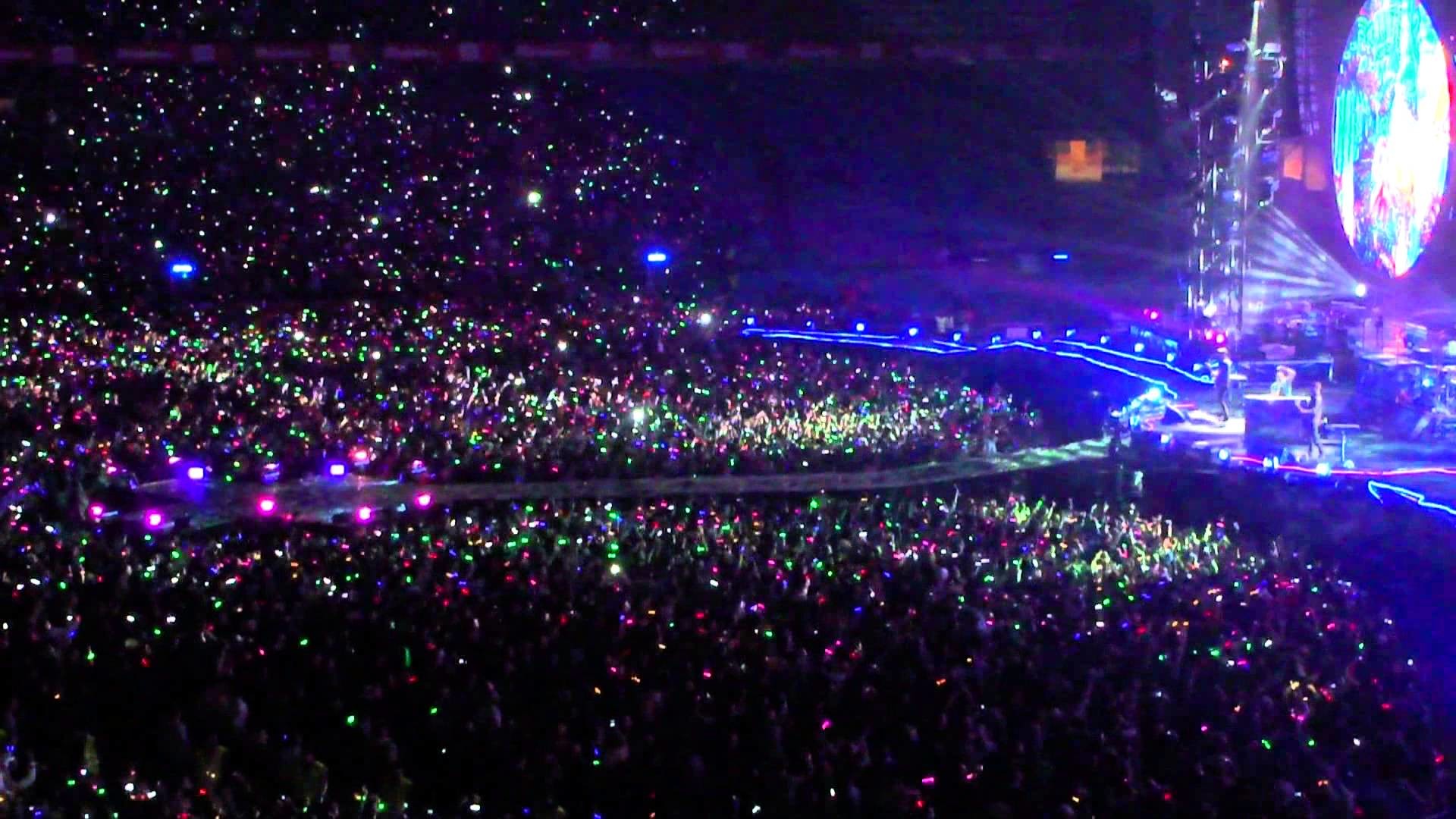 Coldplay, Concerto, Stadio, Xyloband, Folla, Full HD, wallpaper per portatile