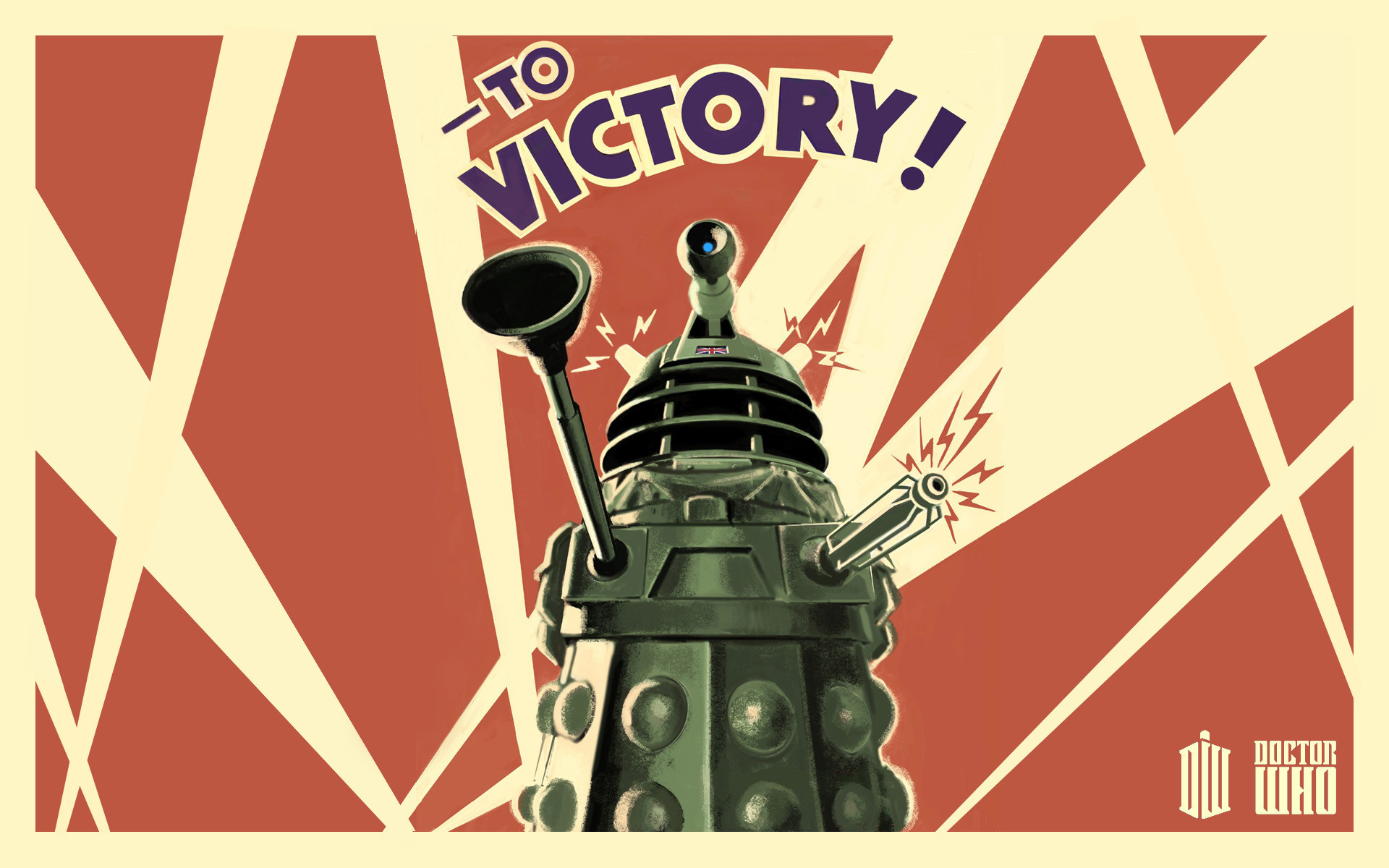 Dalek, Doctor Who, To Victory, Poster propaganda, Rosso, 1920x1200, immagine di sfondo