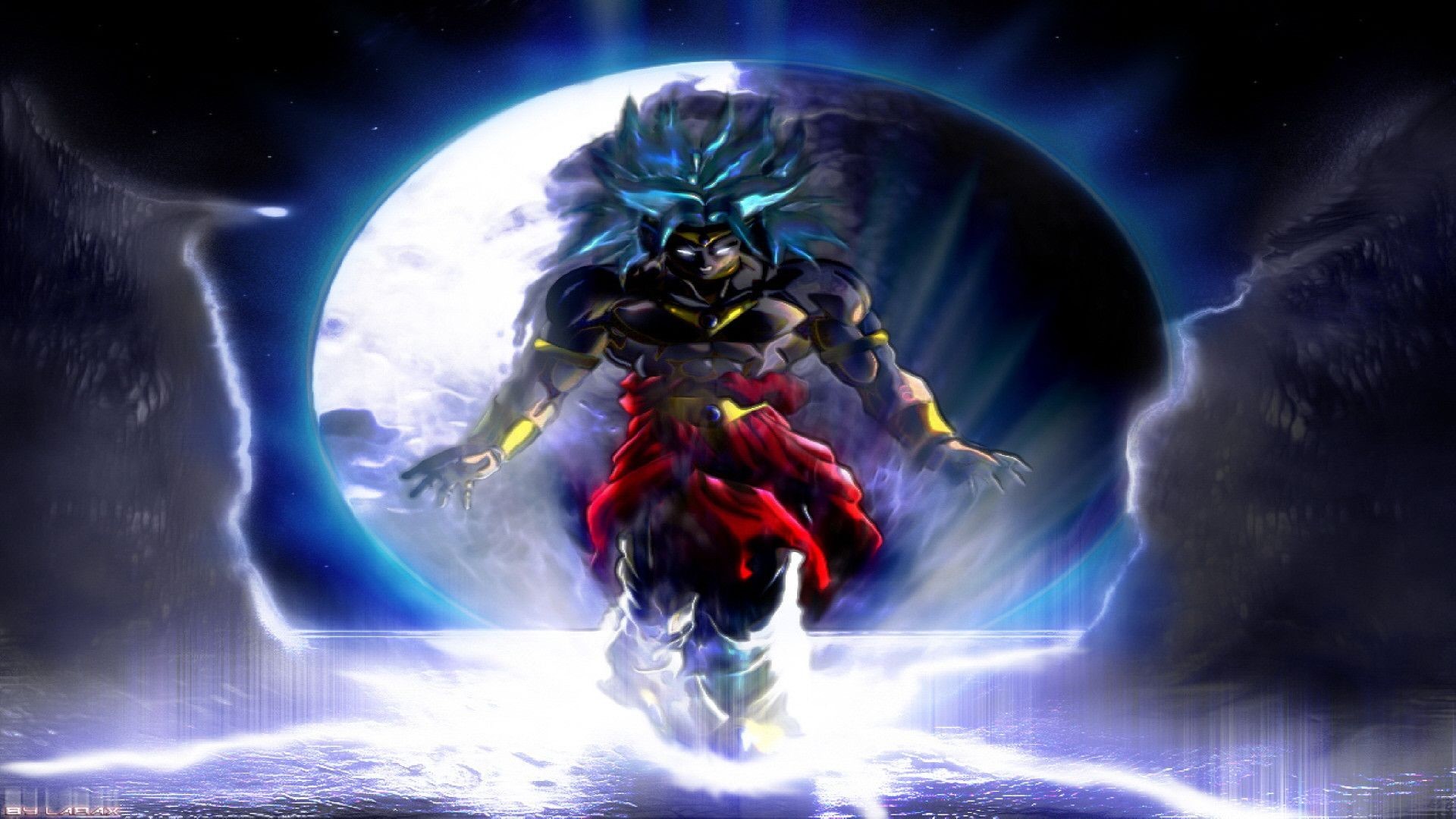 Broly, Dragon Ball Super: Broly, Luna, Aura, Notte, 1920x1080, sfondo per PC