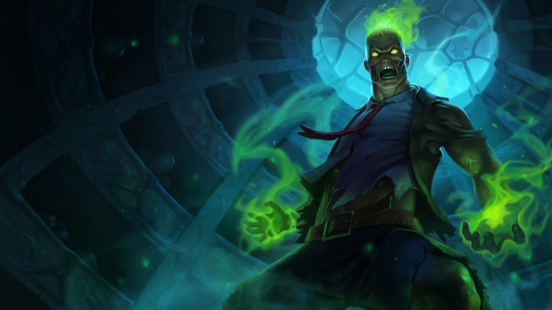 Dr. Mundo, League of Legends, Zombi, Verde, Fantasy, Full HD, sfondo per portatile