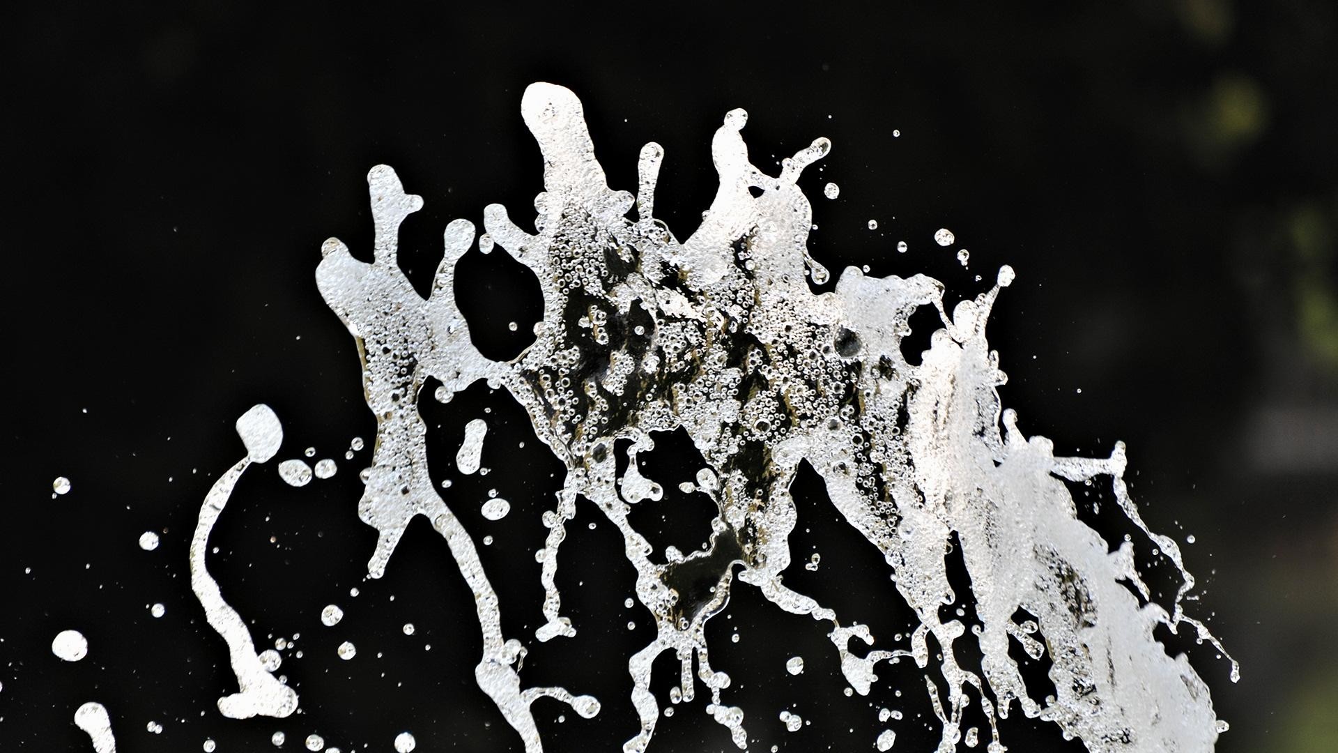 Schizzi di vernice, Bianco, Sfondo nero, Full HD, wallpaper per computer