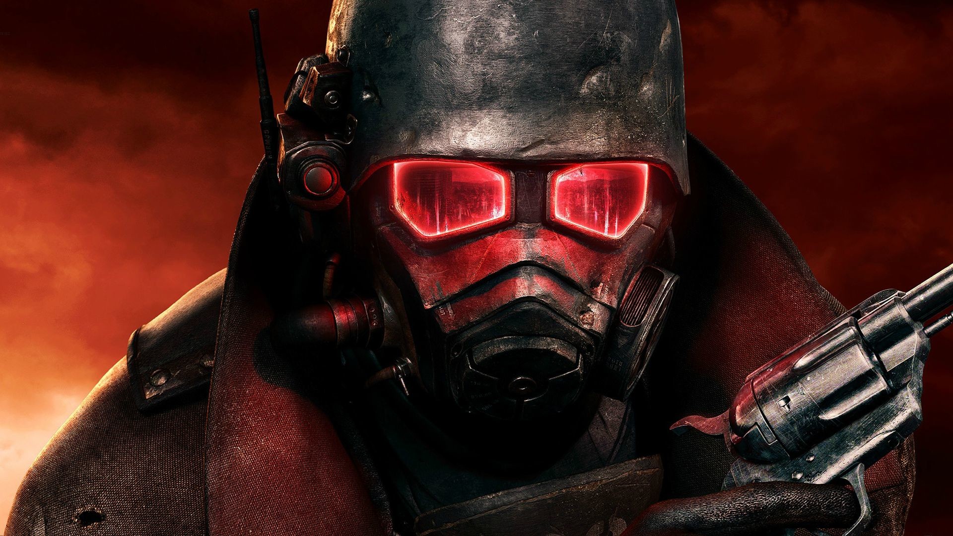 Fallout: New Vegas, Ranger NCR, Revolver, Rosso, Full HD, sfondo per PC e portatile