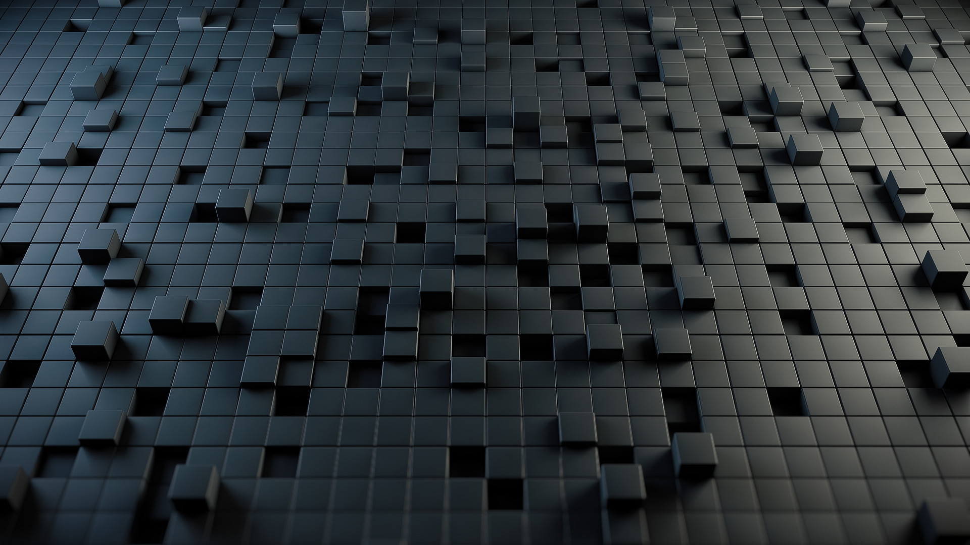 Cubi 3D, Astratto, Grigio scuro, Full HD, wallpaper per portatile