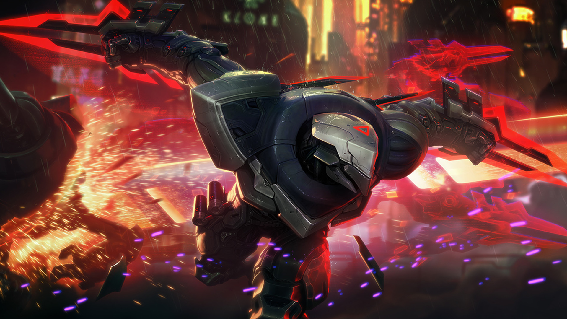 Mecha Zero Sion, Sion, League of Legends, Mecha, Scintille, 16:9 Full HD, sfondo widescreen