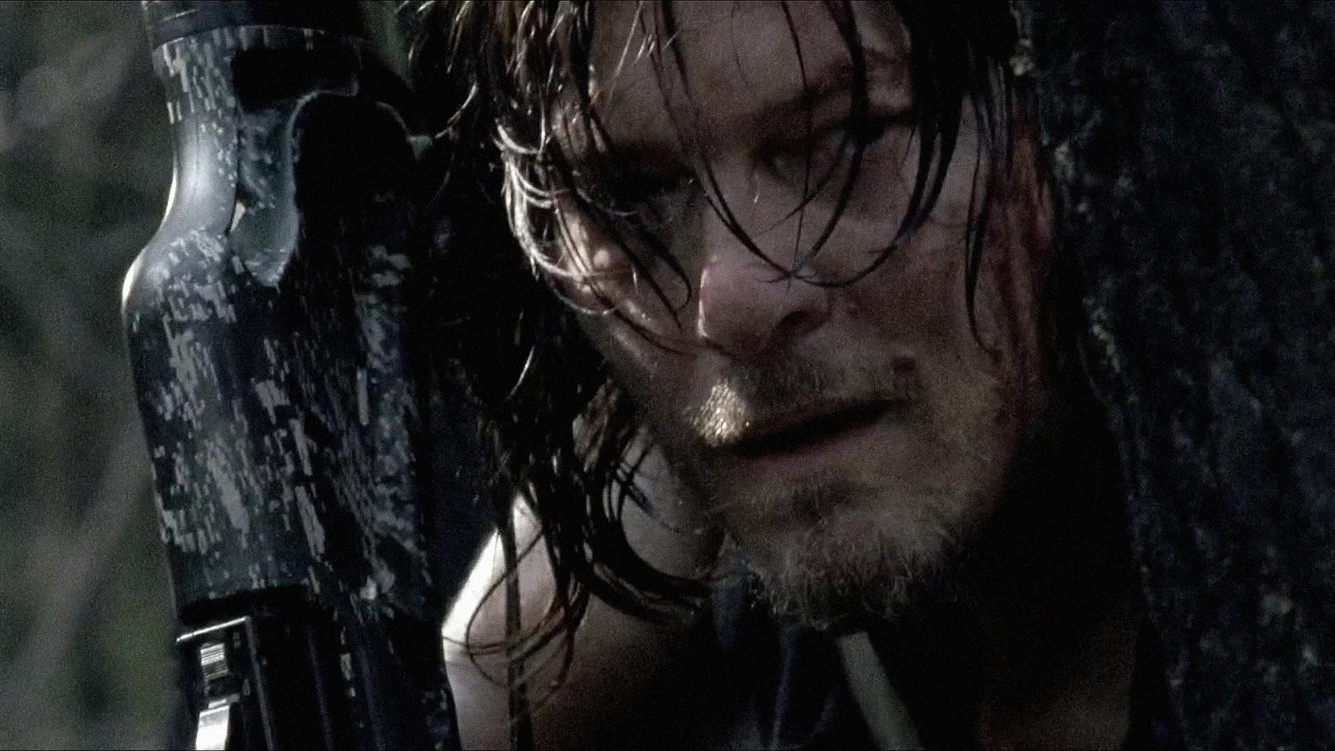 Daryl Dixon, Norman Reedus, The Walking Dead, Primo piano, Toni scuri, sfondo desktop 1080p
