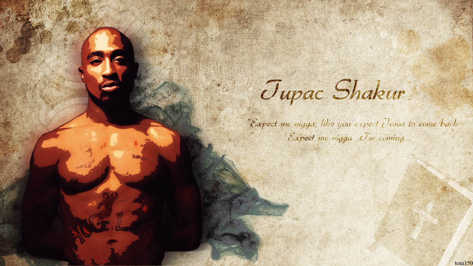Tupac Shakur, Citazione, Carta antica, Arte digitale, Full HD, sfondo per PC e portatile