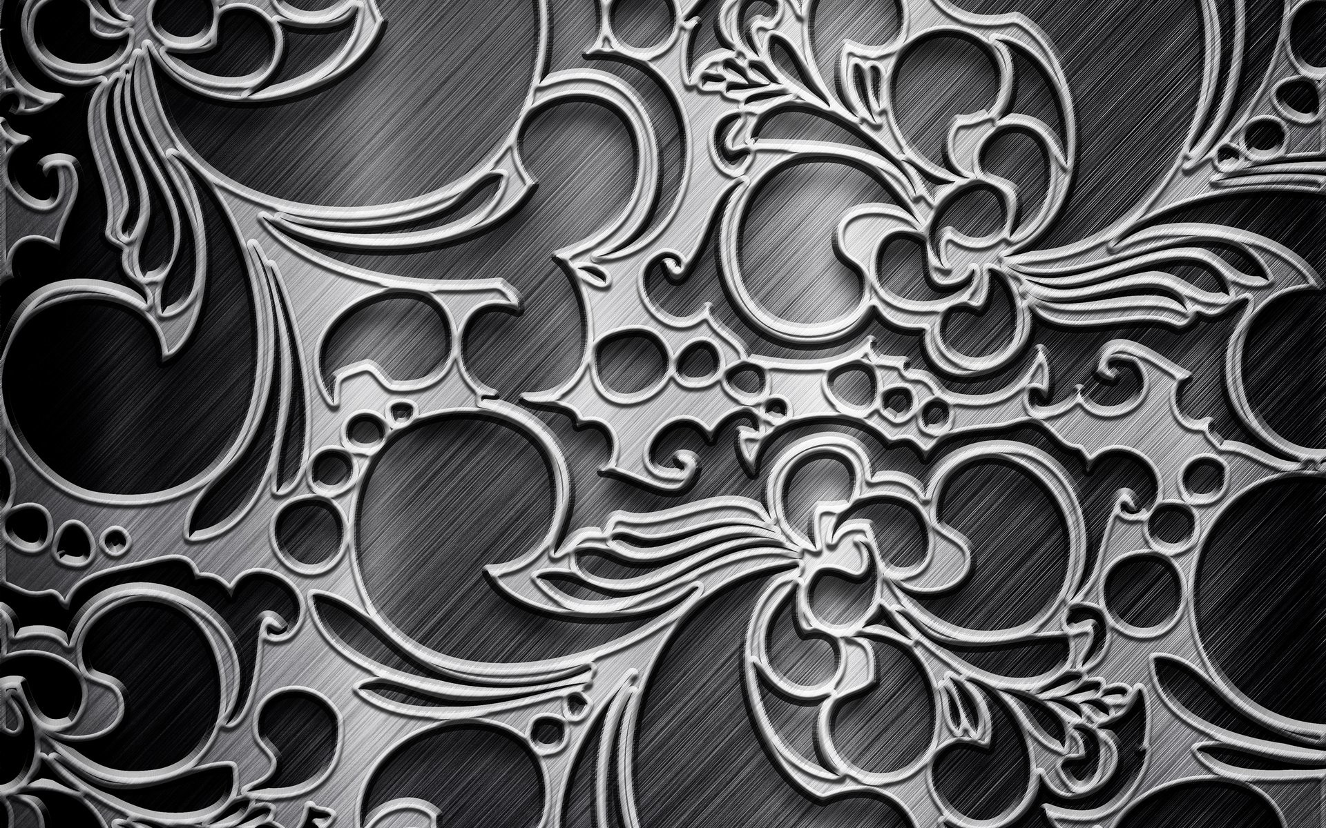 Metallo decorato, Ornamenti floreali, Rilievo, Texture, 1920x1200, sfondo per PC