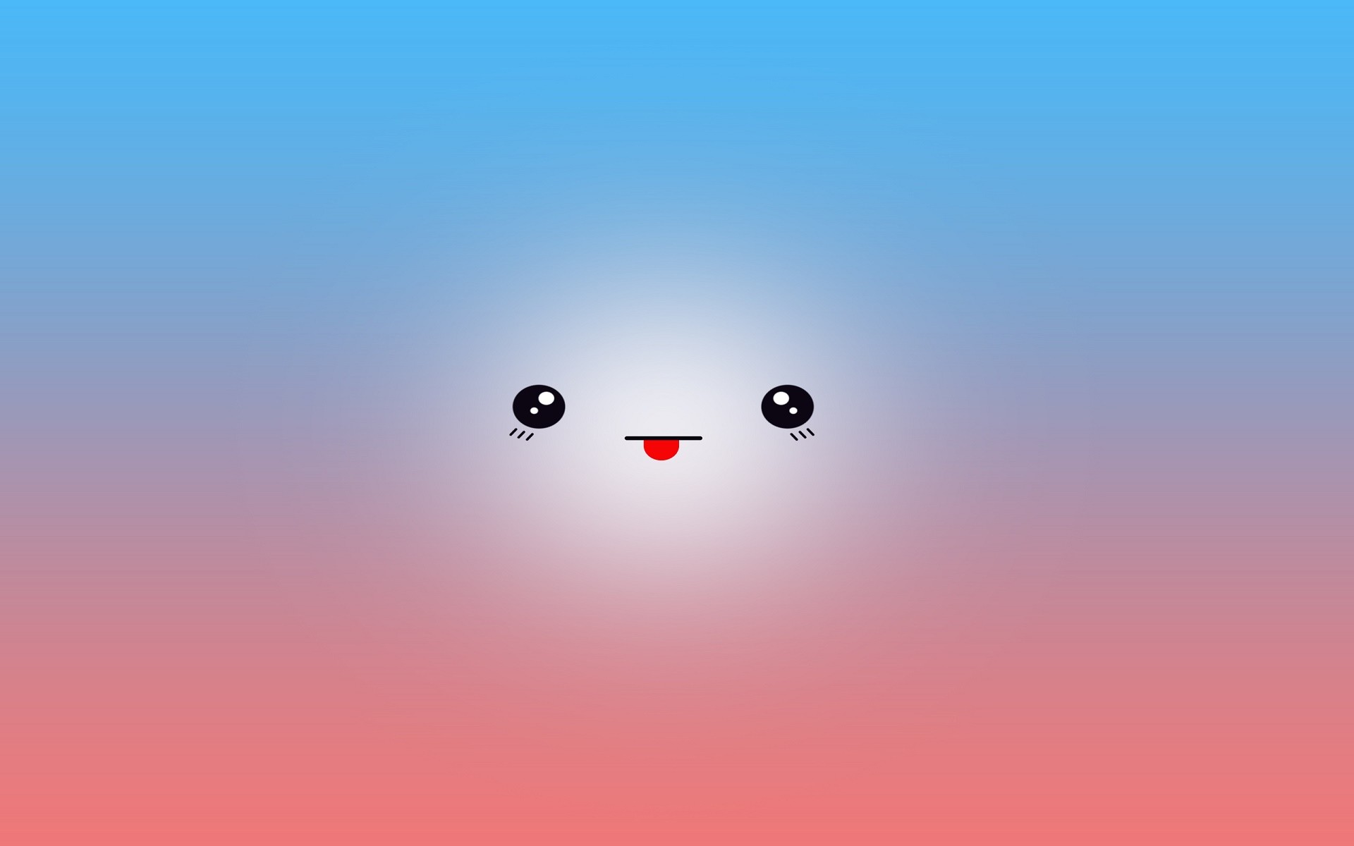 Faccina kawaii, Minimalista, Sfumatura, 16:10 Full HD, sfondo widescreen