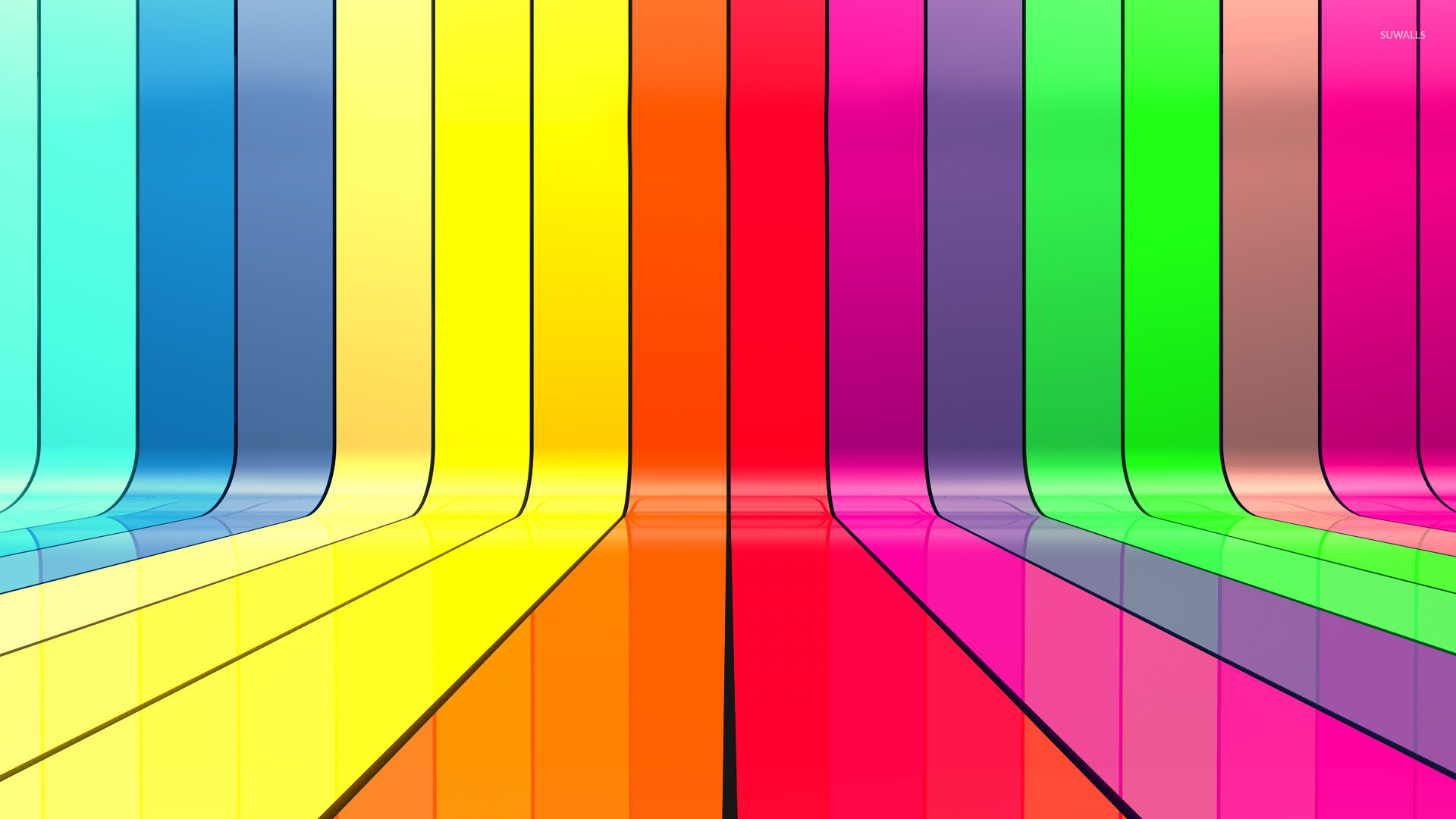 Strisce arcobaleno, 3D, Colorato, 1920x1080, immagine di sfondo