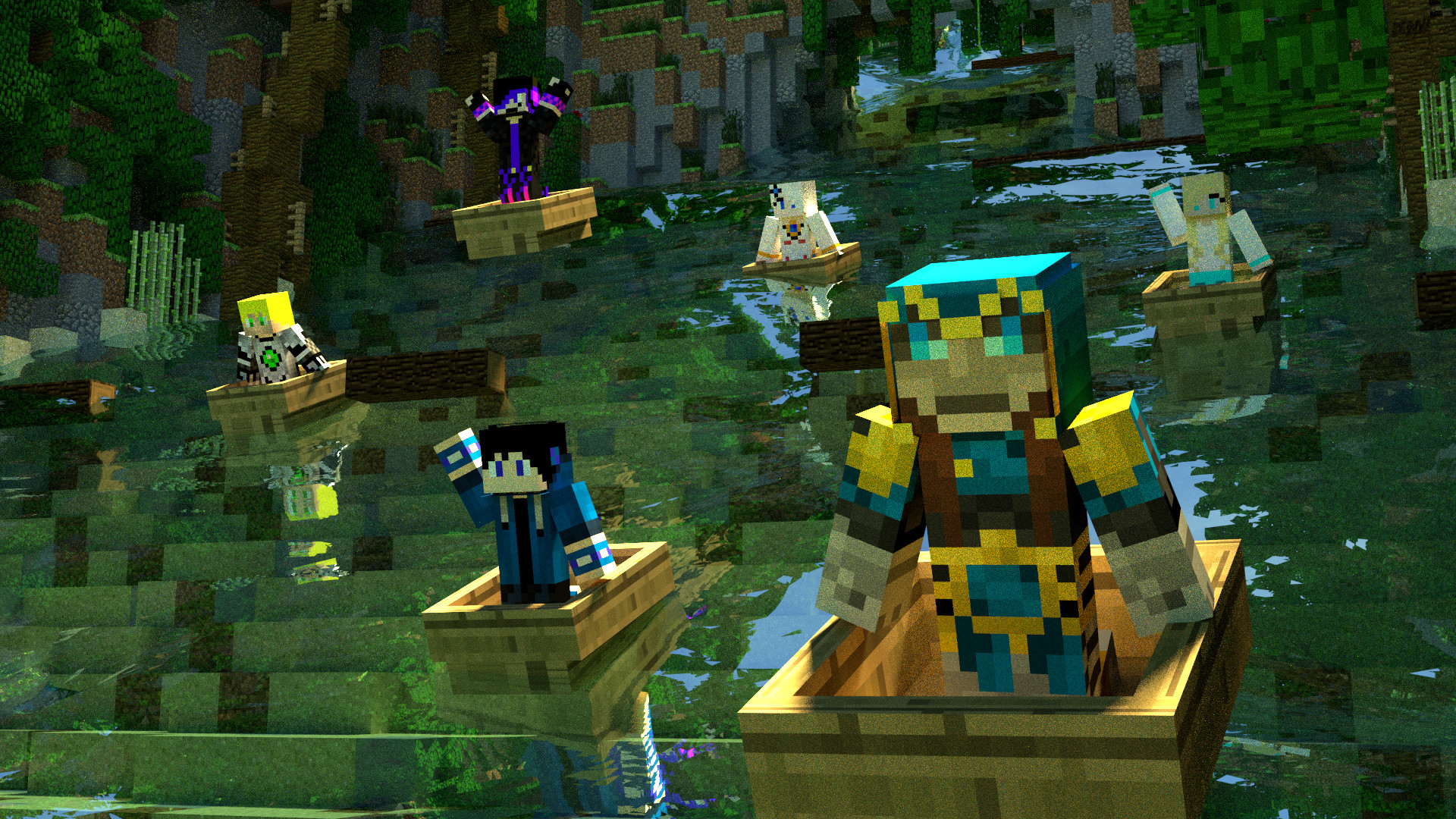 Minecraft, Skin, Barche, Palude, Full HD, sfondo per PC