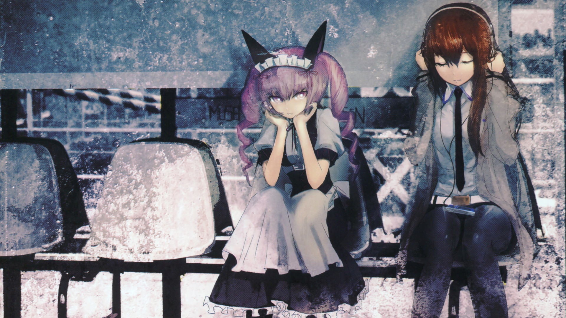 Kurisu Makise, Faris NyanNyan, Steins;Gate, Panchina, Full HD, sfondo Windows 11