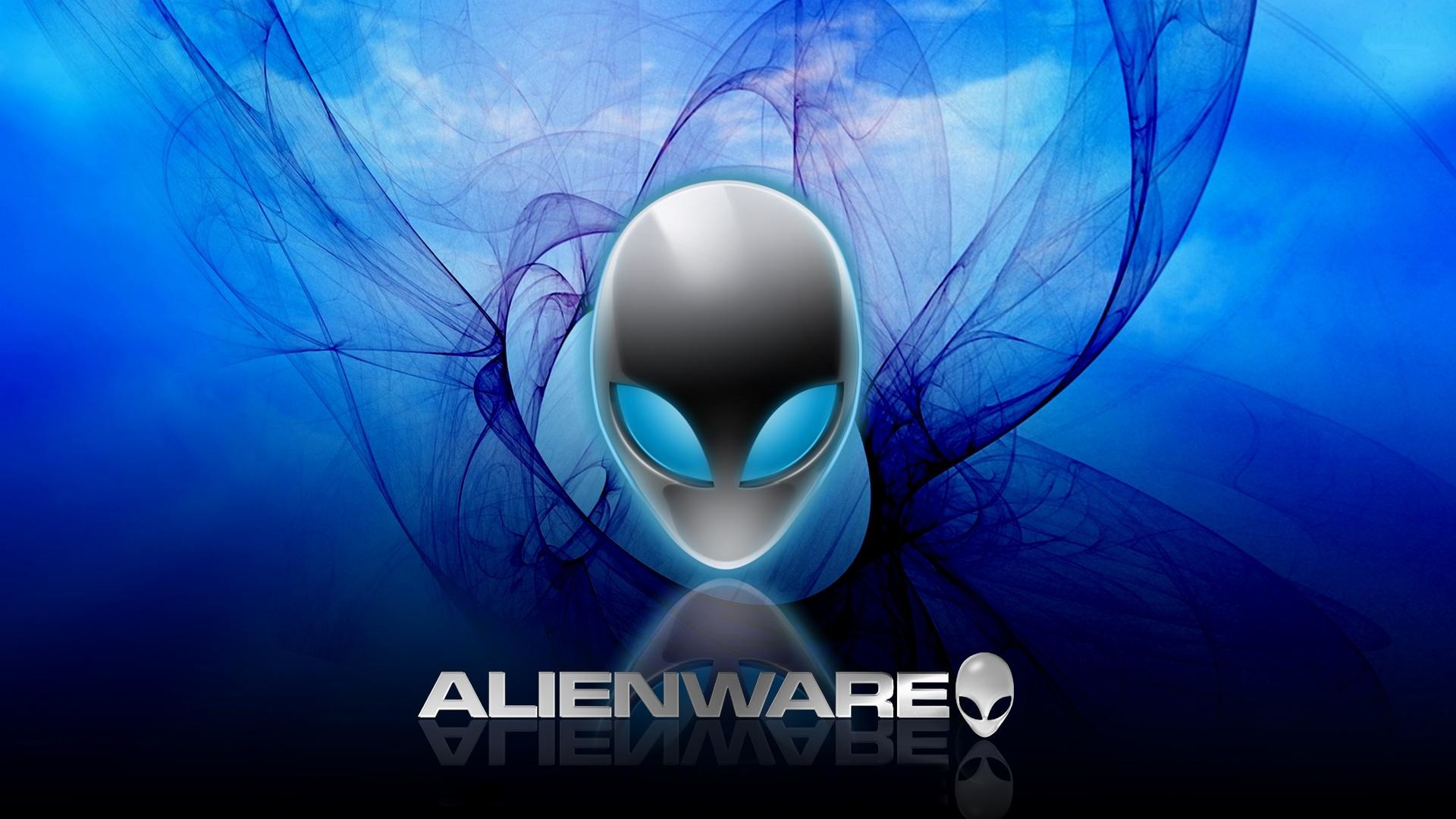 Alienware, Logo, Alieno, Blu, 1920x1080, wallpaper desktop