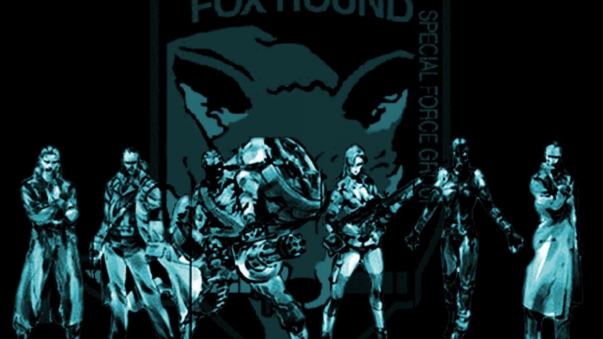 FOXHOUND, Metal Gear Solid, Personaggi, Azzurro, Sfondo nero, 1920x1080, wallpaper desktop