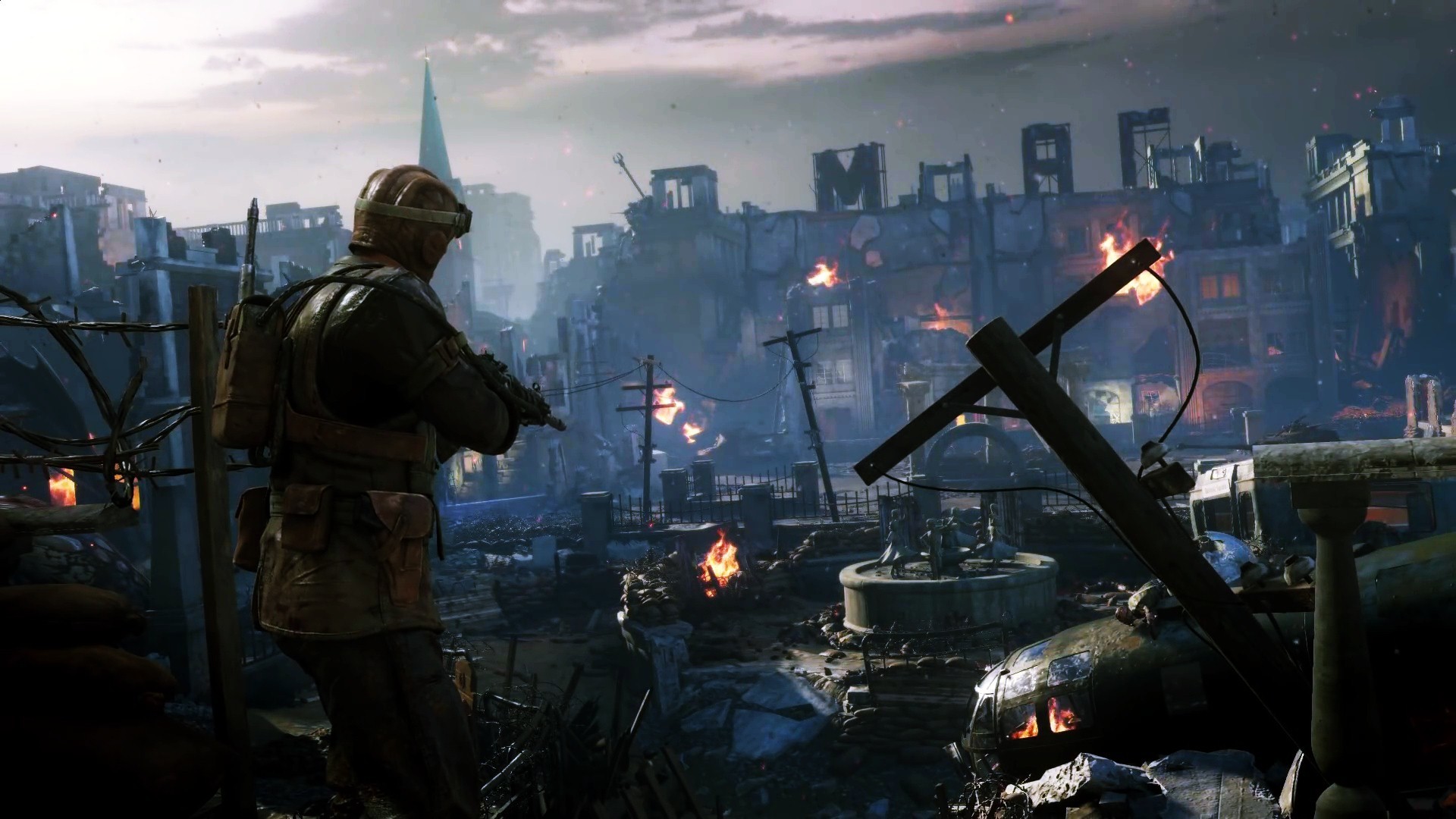 Call of Duty: Black Ops III, Soldato, Città distrutta, Guerra, Full HD, sfondo per PC
