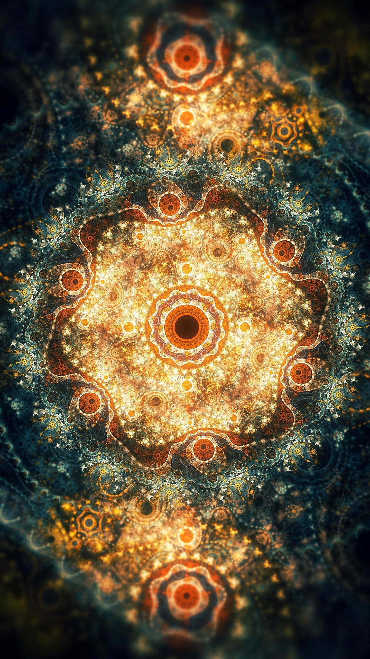 Frattale, Mandala, Arancione, Ornamentale, QHD+, sfondo iPhone 5