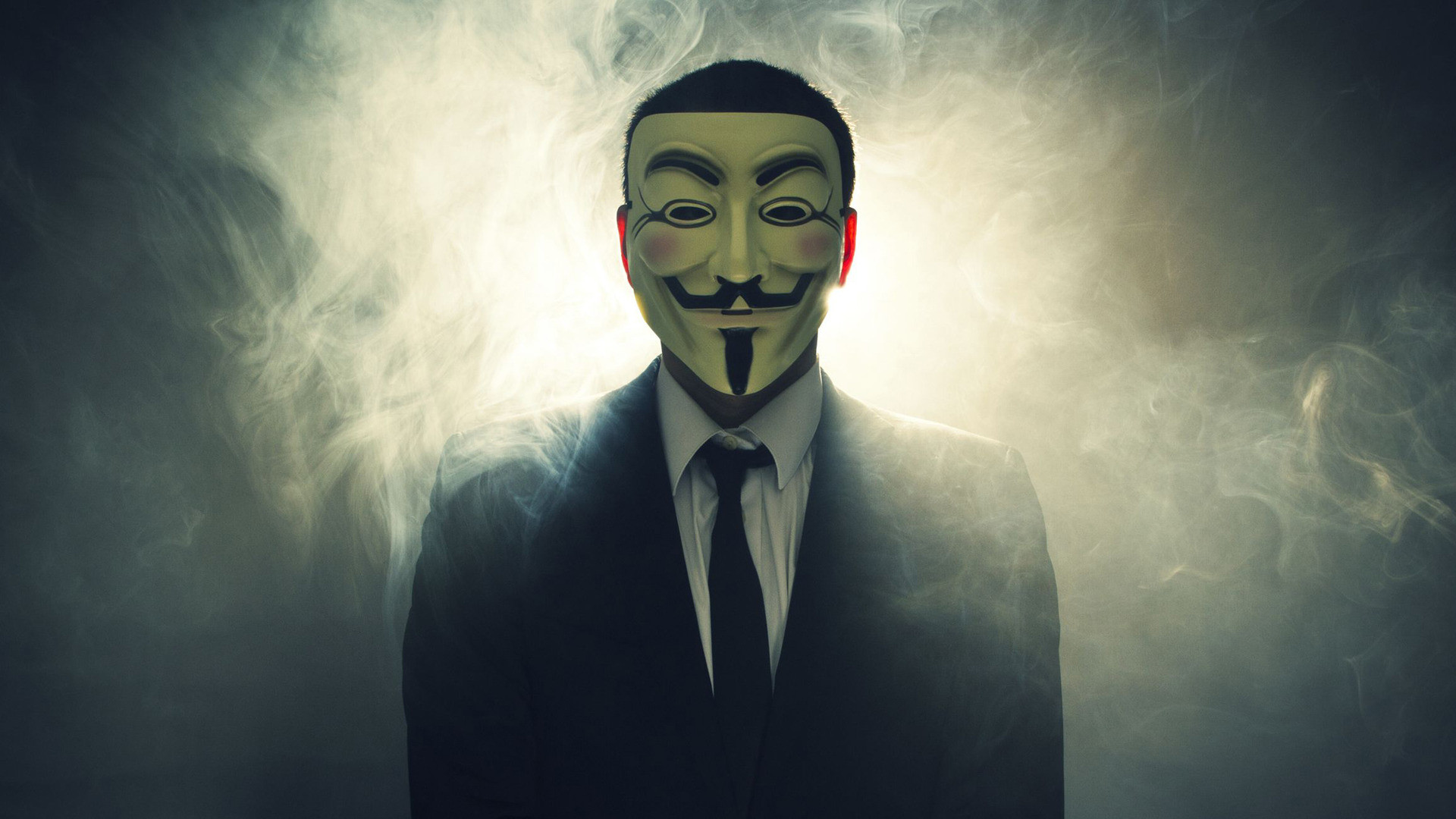 Anonymous, Maschera di Guy Fawkes, Completo, Fumo, 1920x1080, wallpaper desktop