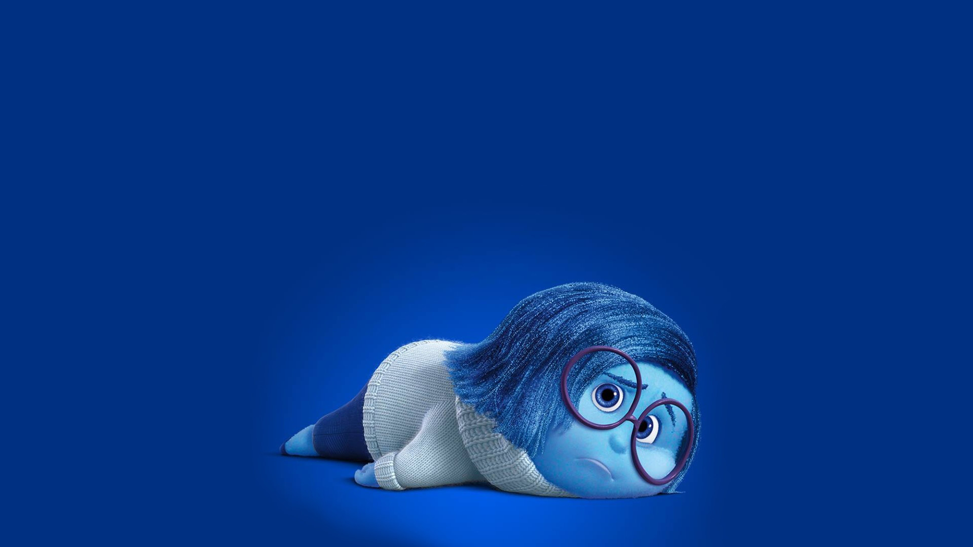 Tristezza, Inside Out, Pixar, Sfondo blu, Full HD, wallpaper per portatile