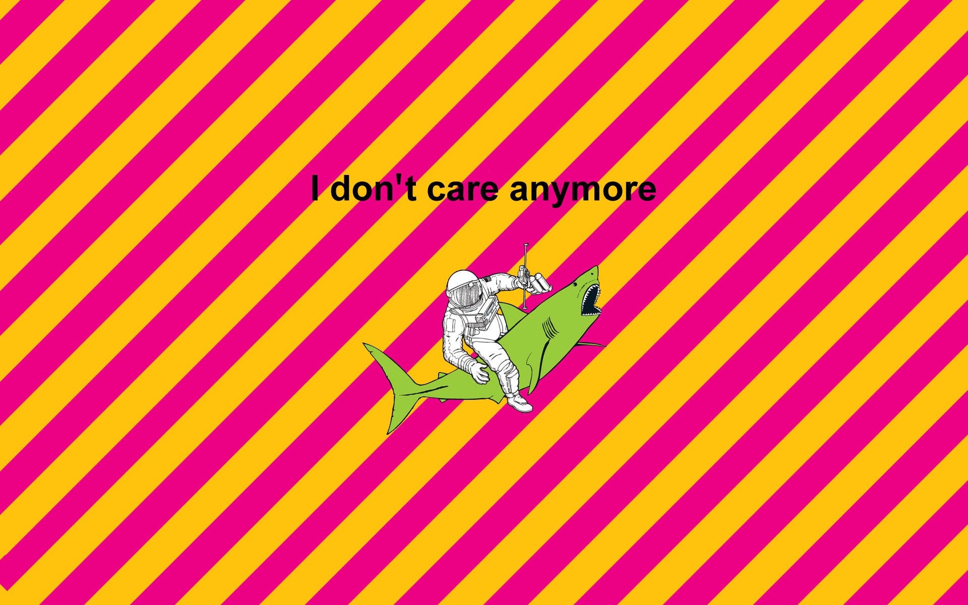I don't care anymore, Astronauta, Squalo, Strisce, 1920x1200, sfondo MacBook Pro