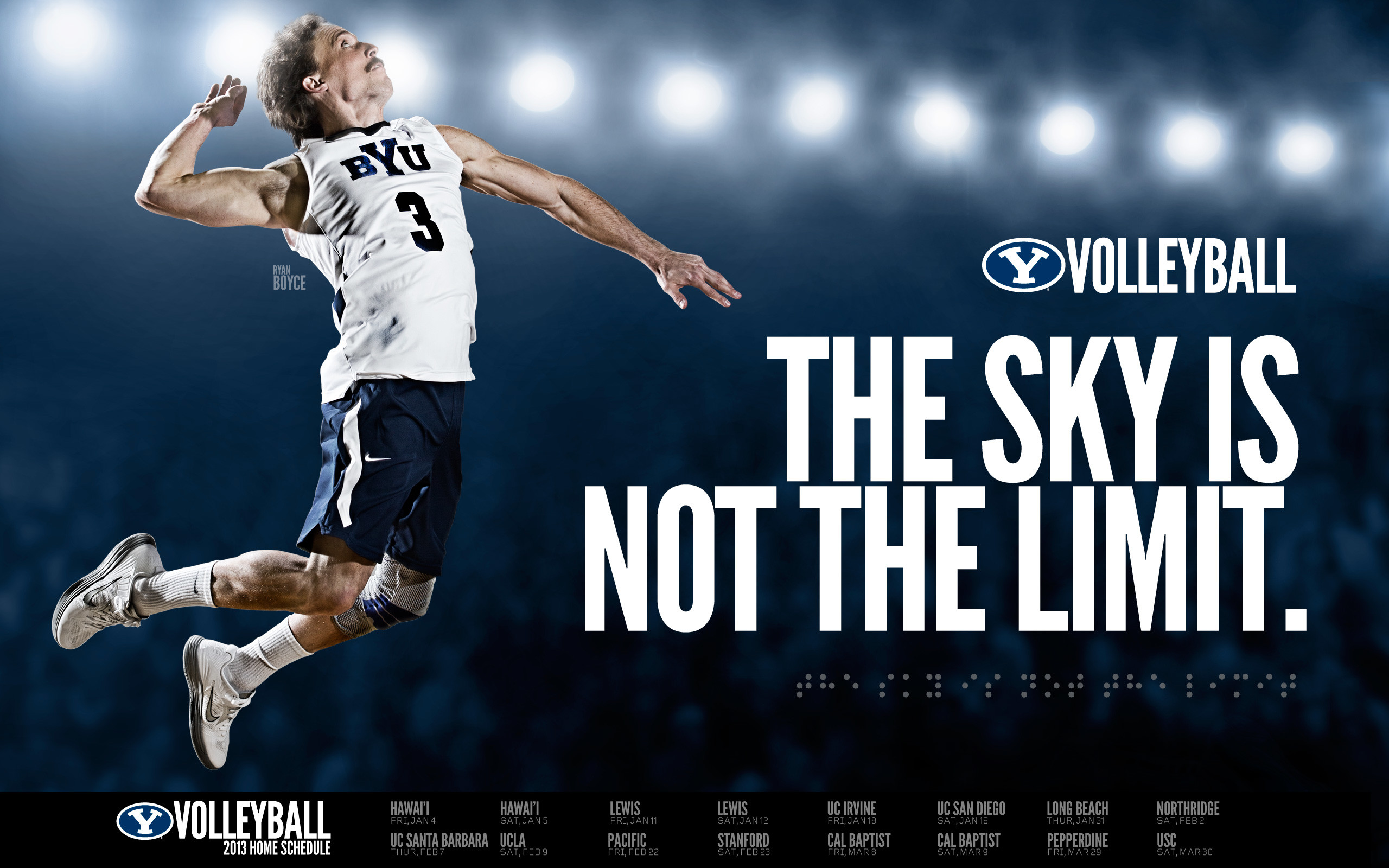 BYU Volleyball, The Sky Is Not the Limit, Schiacciata, Poster, 16:10 2K, sfondo widescreen