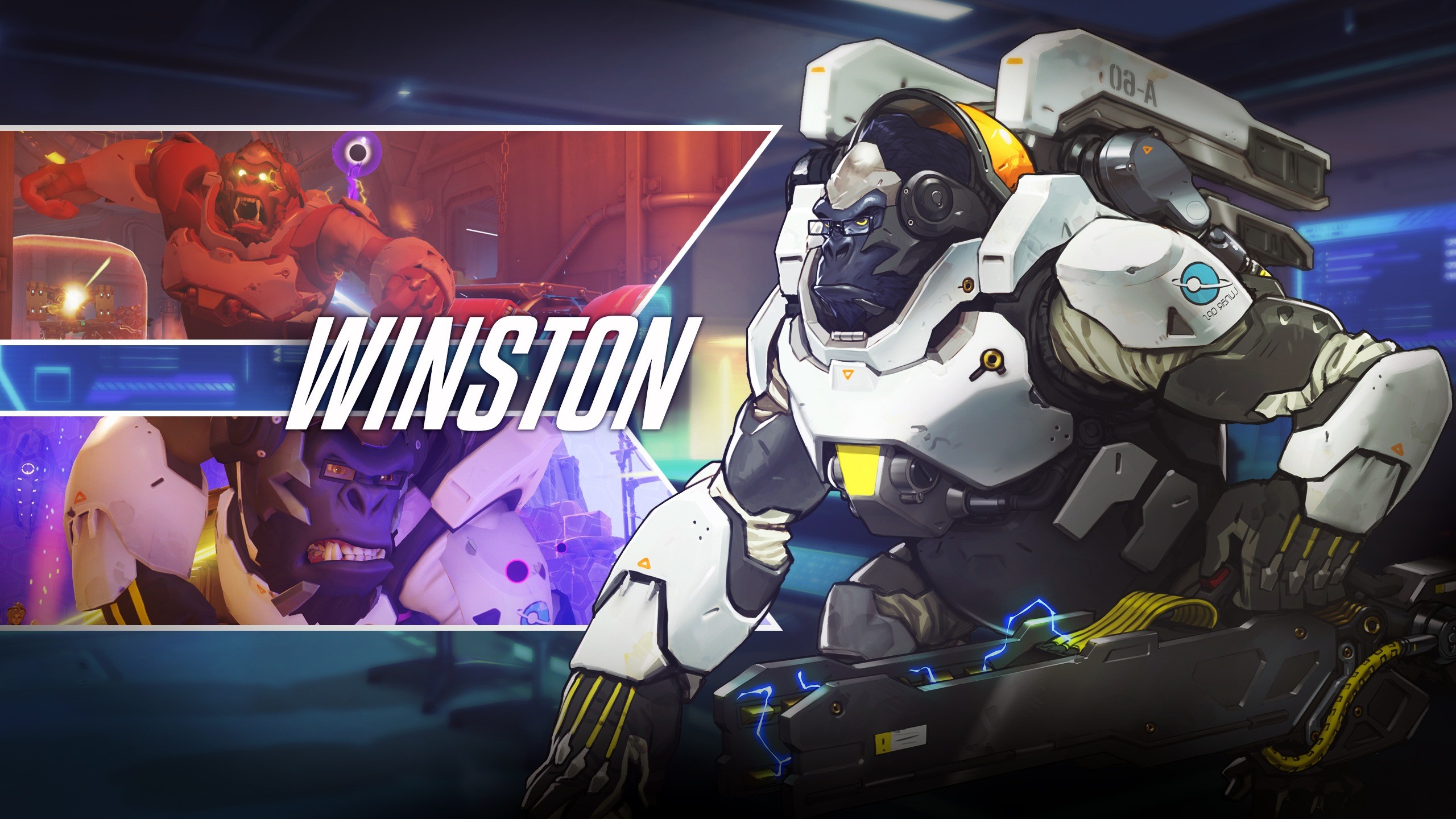 Winston, Overwatch, Gorilla, Armatura, 2K, sfondo per PC e portatile