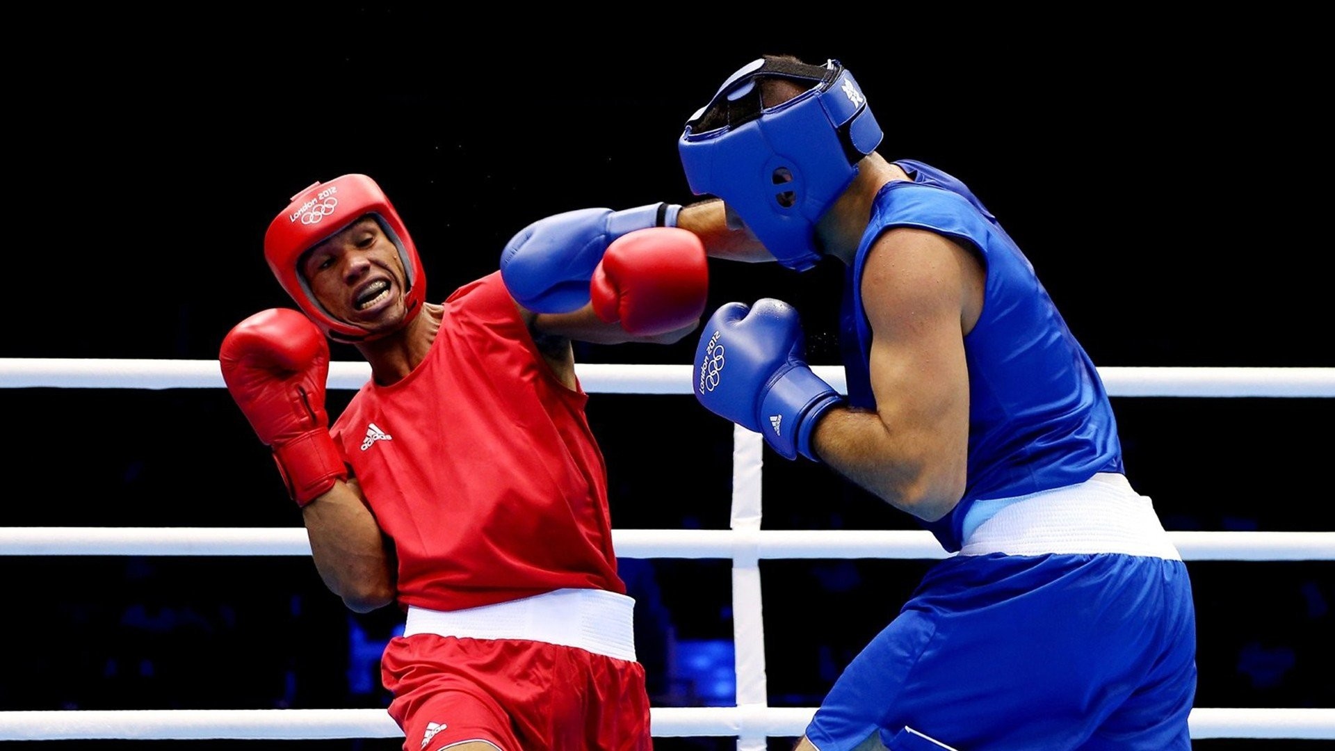 Pugilato olimpico, Caschetto, Ring, Rosso e blu, Full HD, sfondo per portatile