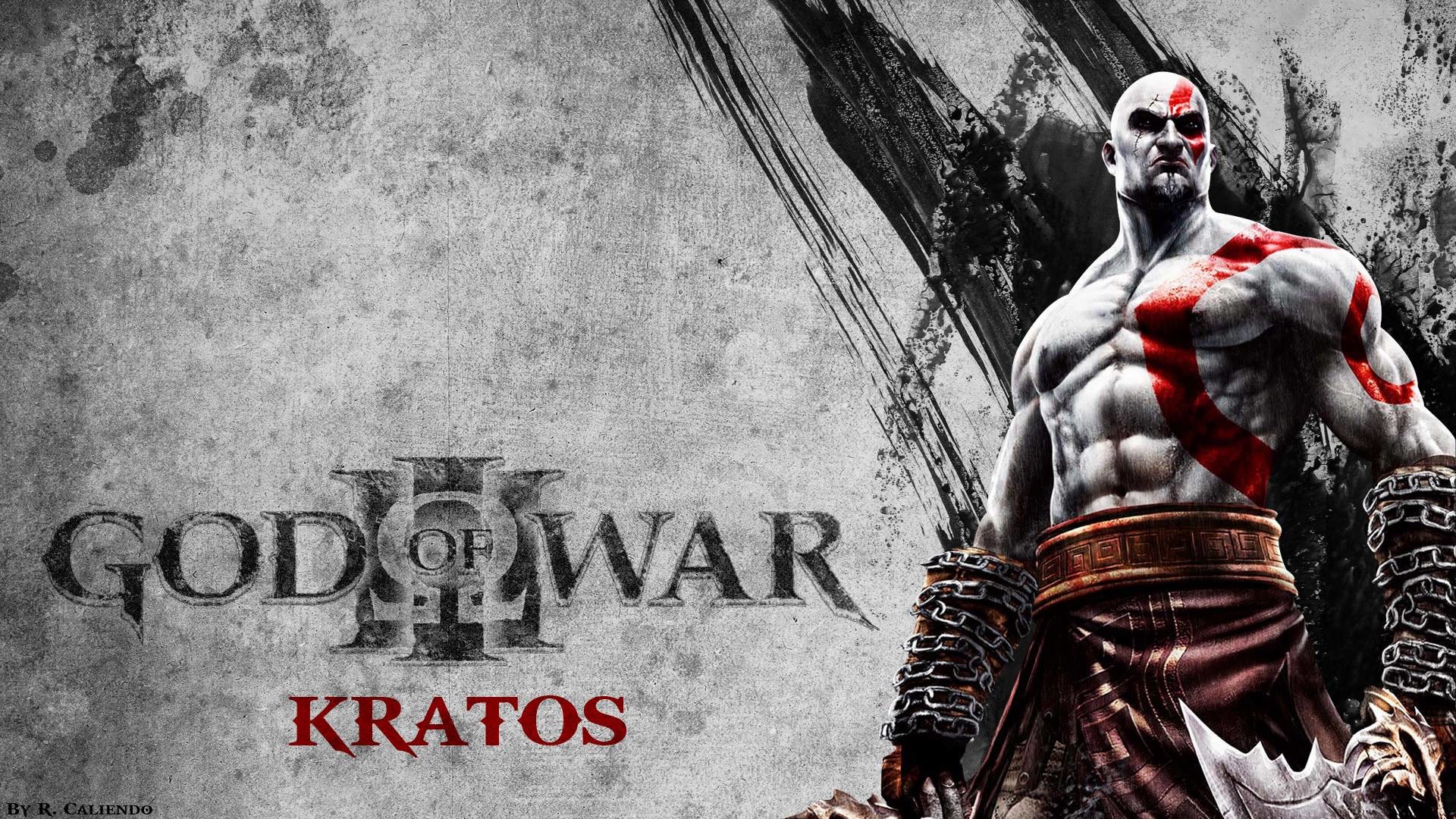 Kratos, God of War III, Logo, Grigio, 1920x1080, sfondo per PC