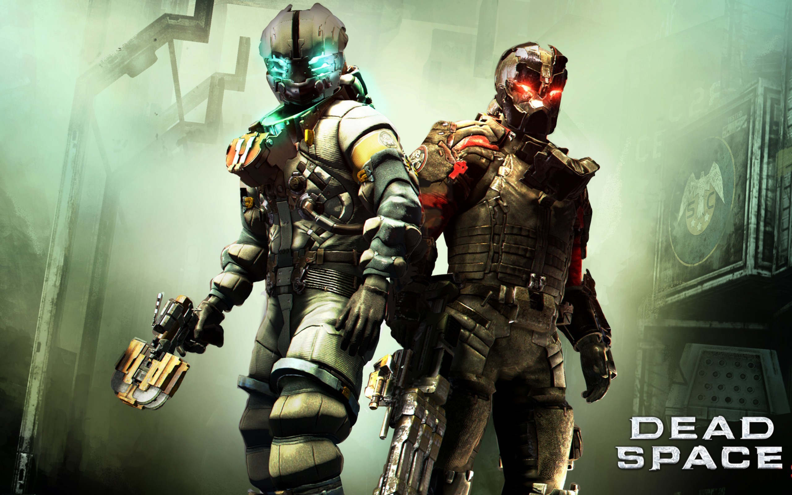 Isaac Clarke, John Carver, Dead Space 3, Tute RIG, Logo, 2K 1600p, sfondo desktop