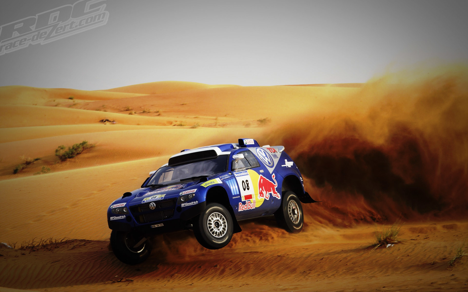 Volkswagen Race Touareg, Red Bull, Rally Dakar, Dune, Deserto, 16:10 Full HD, sfondo widescreen