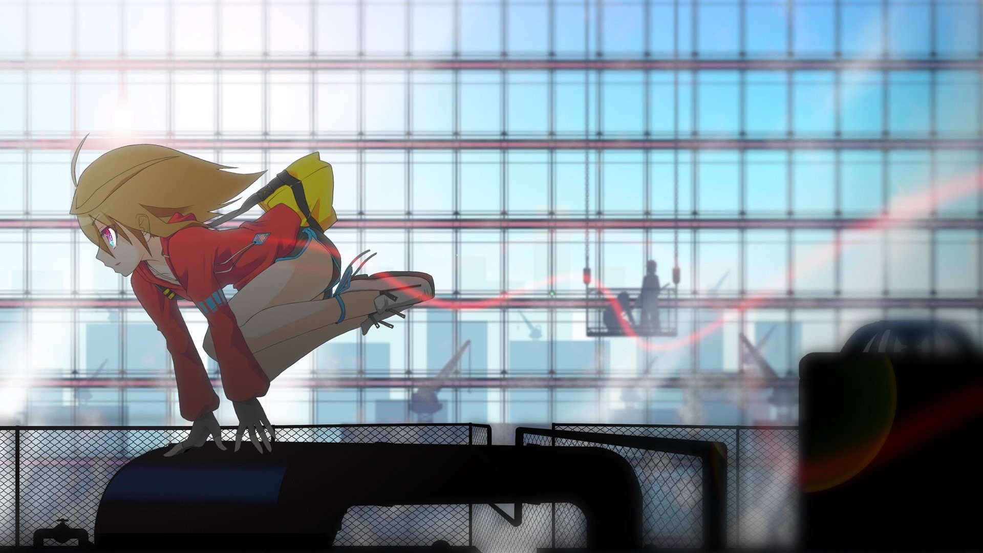 Parkour, Anime, Volteggio, Vetrata, 1920x1080, sfondo per PC
